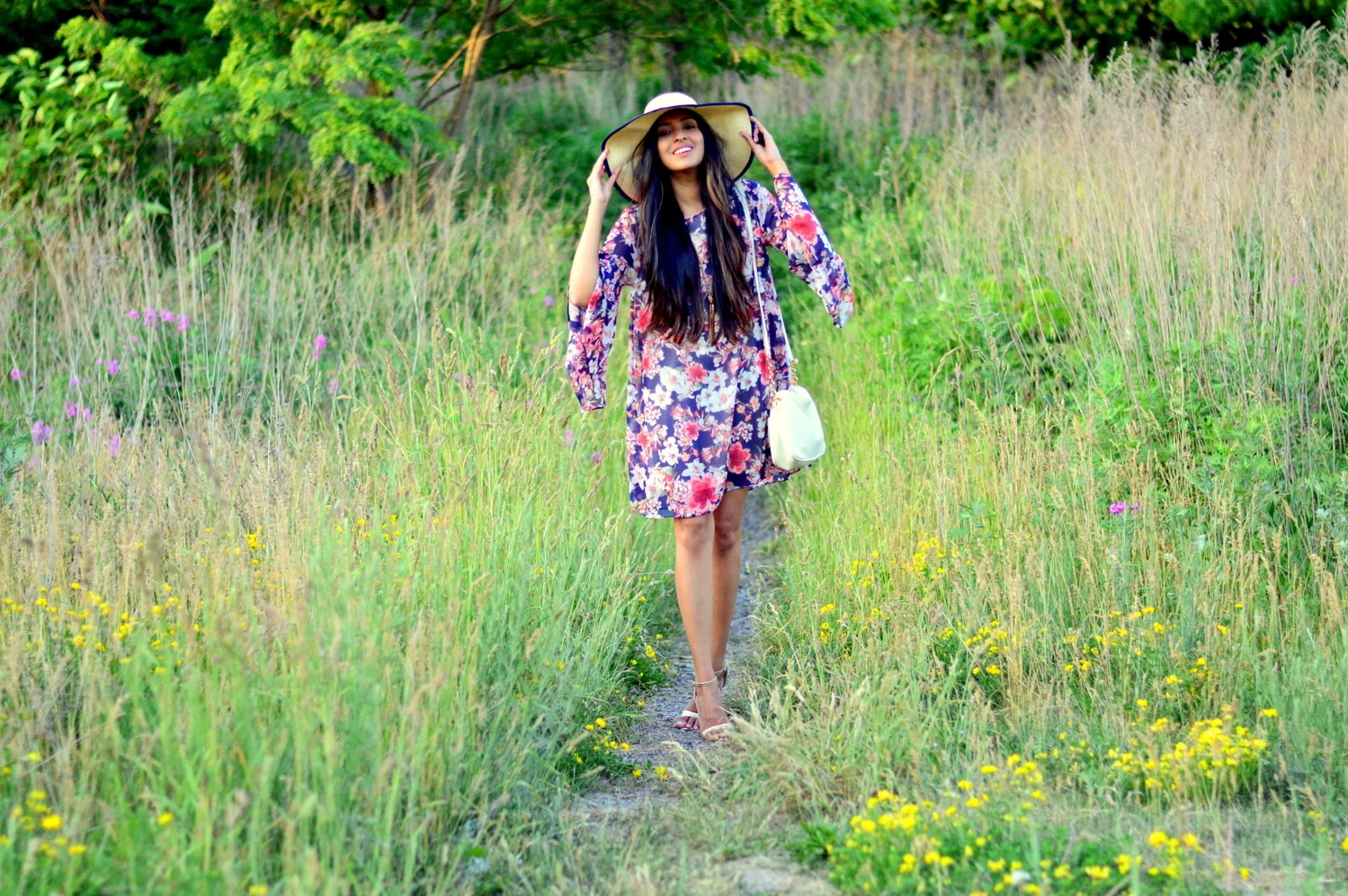 Bell Sleeved Floral Dress