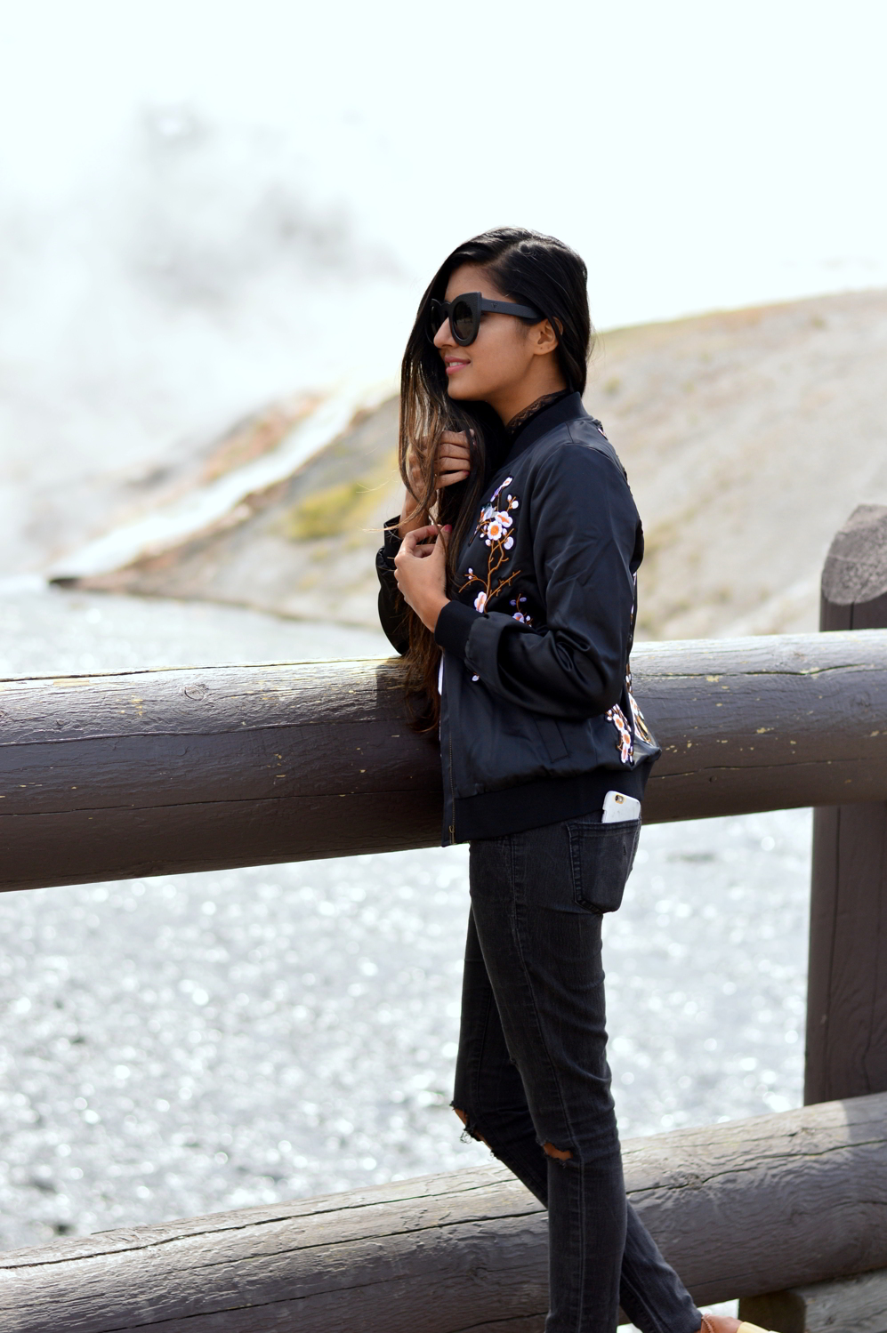 Embroidered Bomber + Platform Oxfords: Grand Prismatic Spring, Yellowstone  National Park — Miss Minus Sized