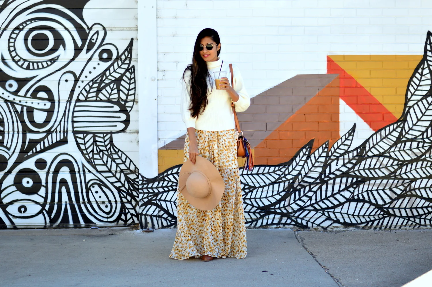Ivory Sweater + Floral Skirt: Vail, Colorado