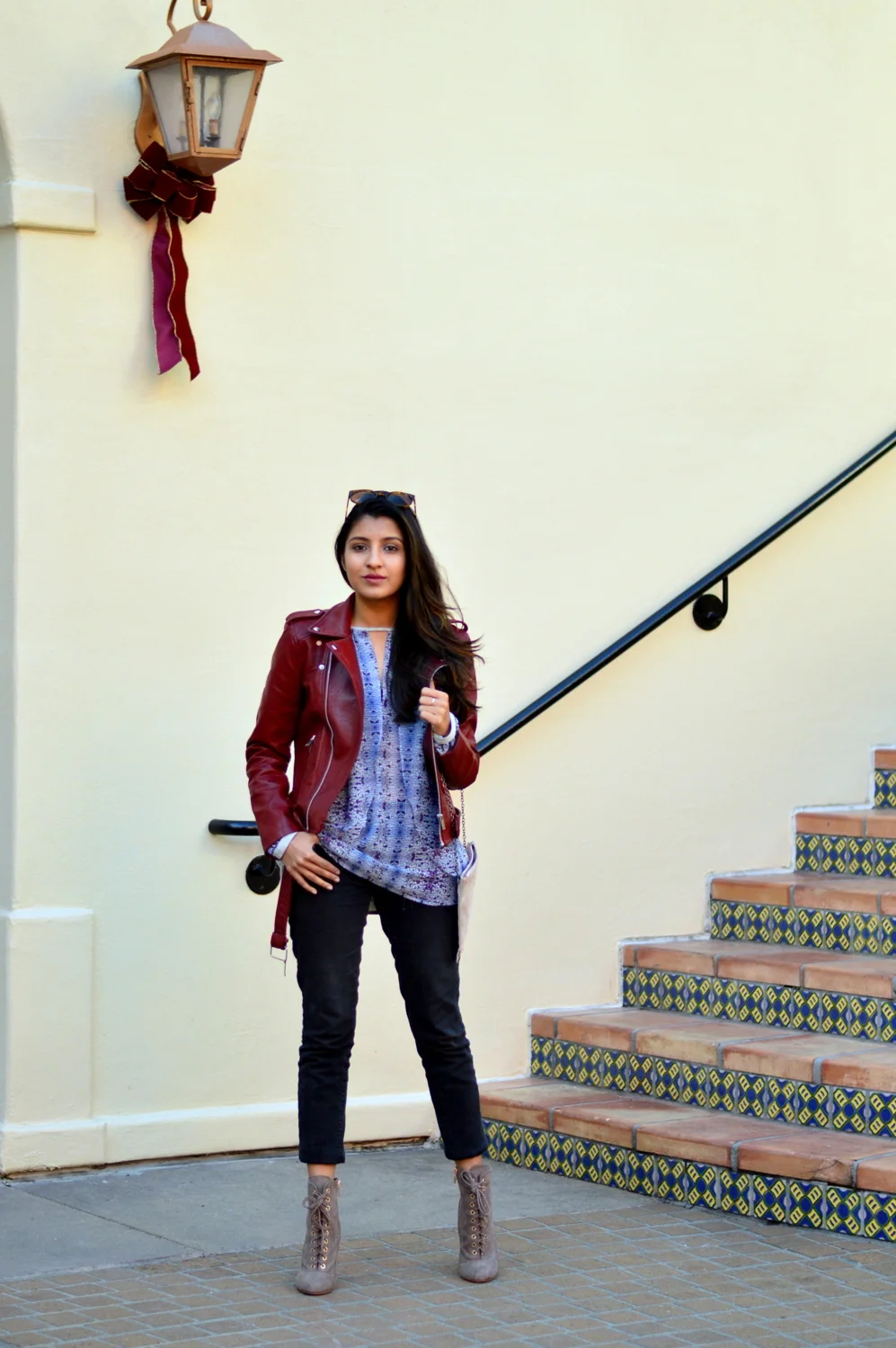 burgundy-leather-jacket-laceup-ankle-boots-casual-layers-winter-style-blogger-outfit 3