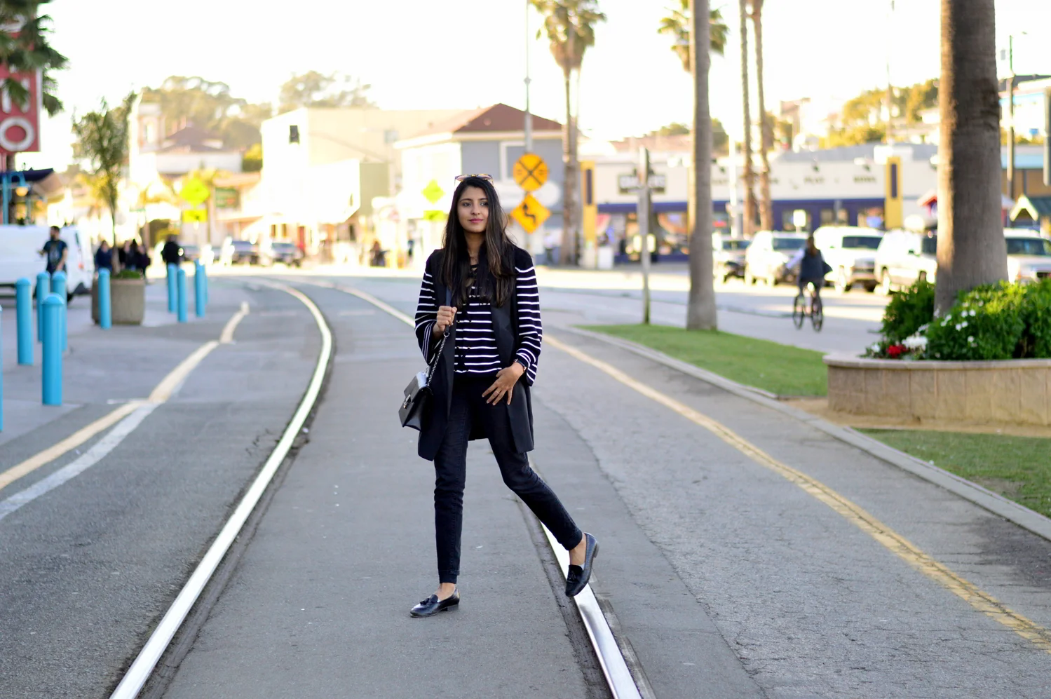 Lace-Up Sweater + Longline Vest: Santa Cruz, California