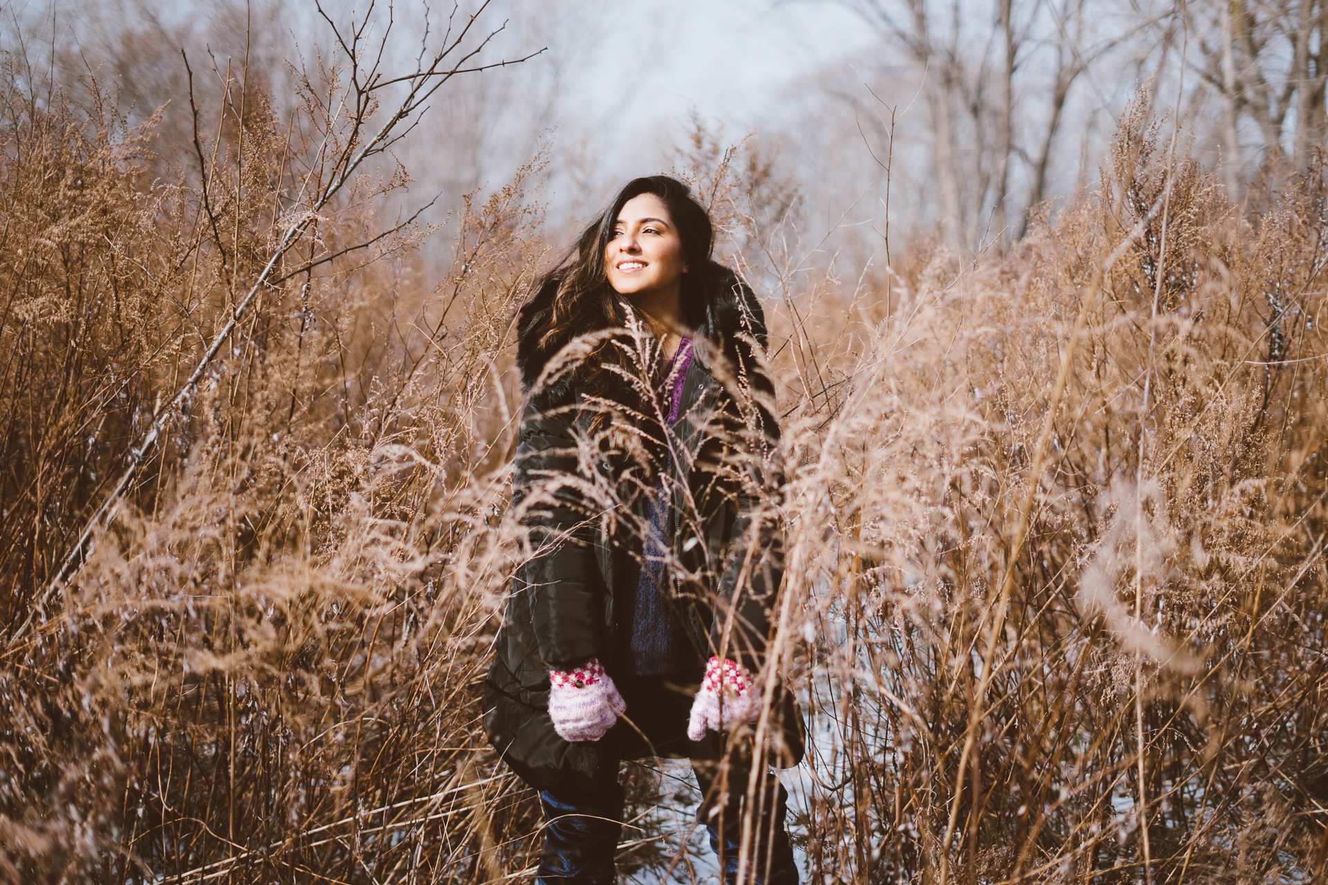Snow Day: Puffer Jacket + Velvet OTK Boots