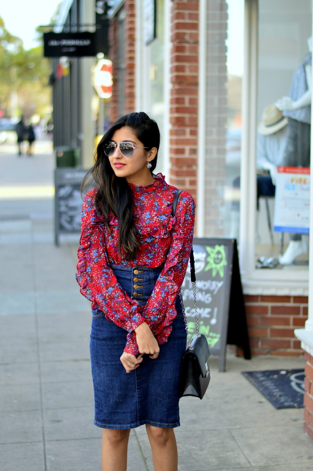 Ruffled Floral Blouse