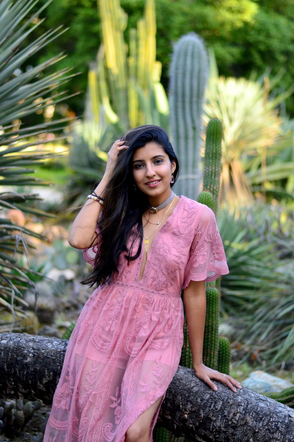 Pink Lace Maxi Romper 