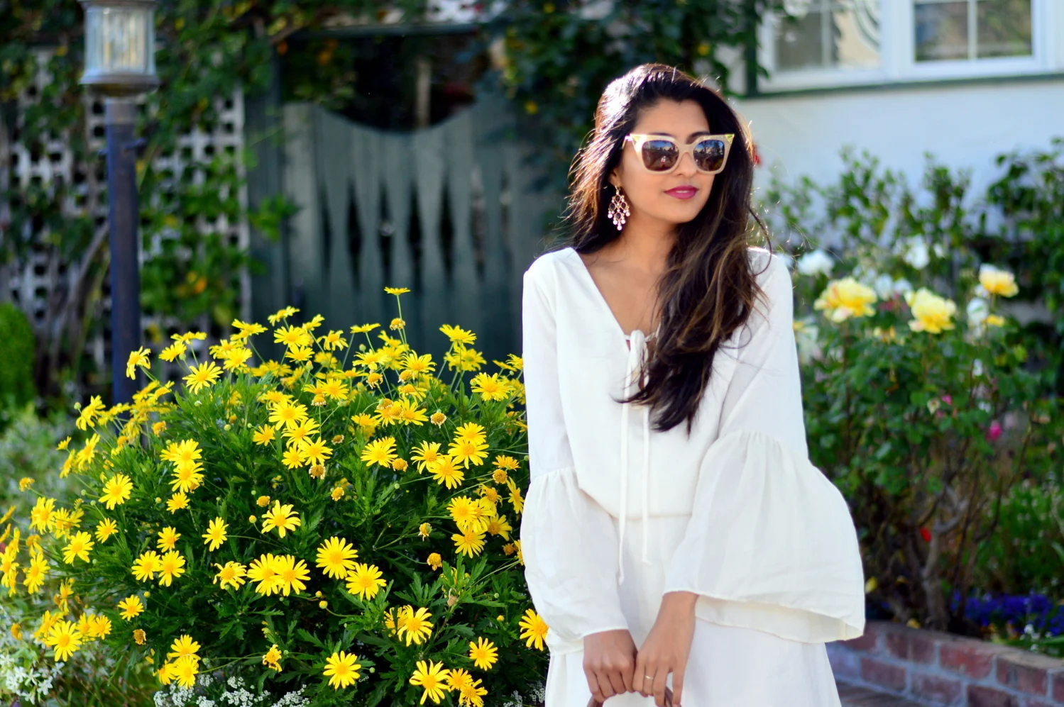 First Day of Summer: Bell Sleeves and Floral Bag