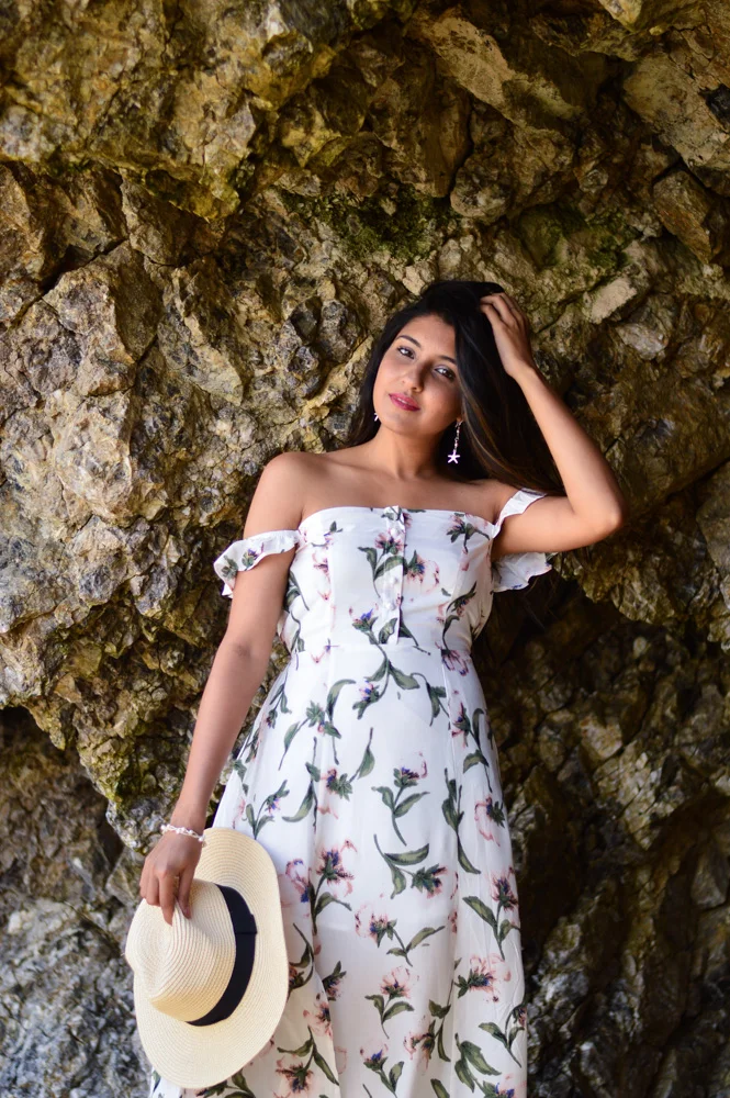 floral-maxi-off-the-shoulder-dress-summer-fashion-what-wear-beach-day 2
