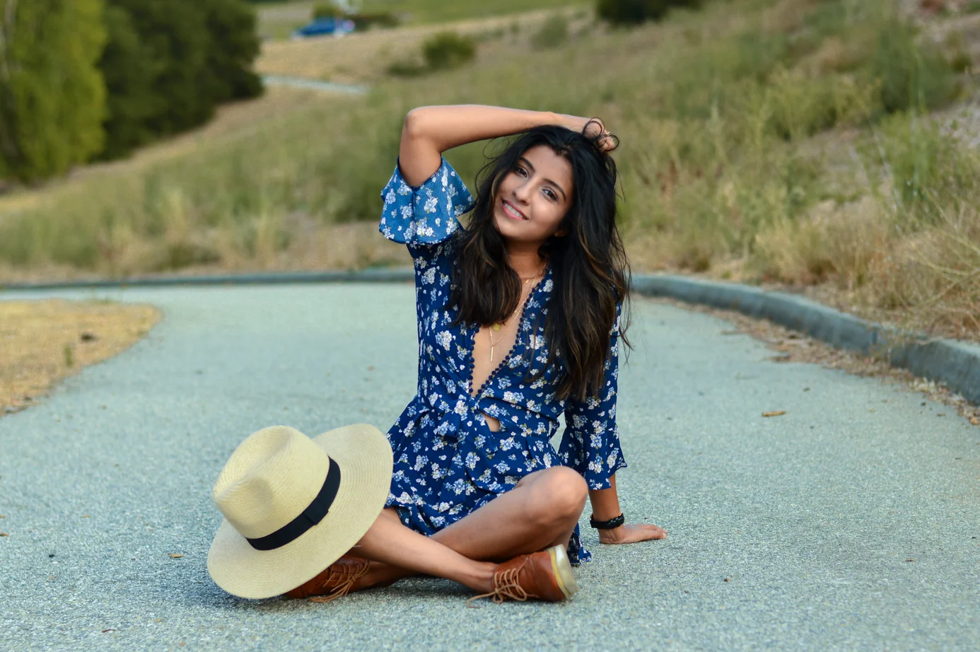 Still Summer: Navy Floral Playsuit
