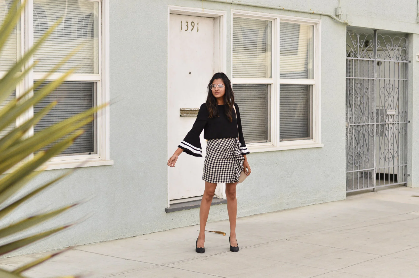 Black and White: The Bell Sleeves & Gingham Edition