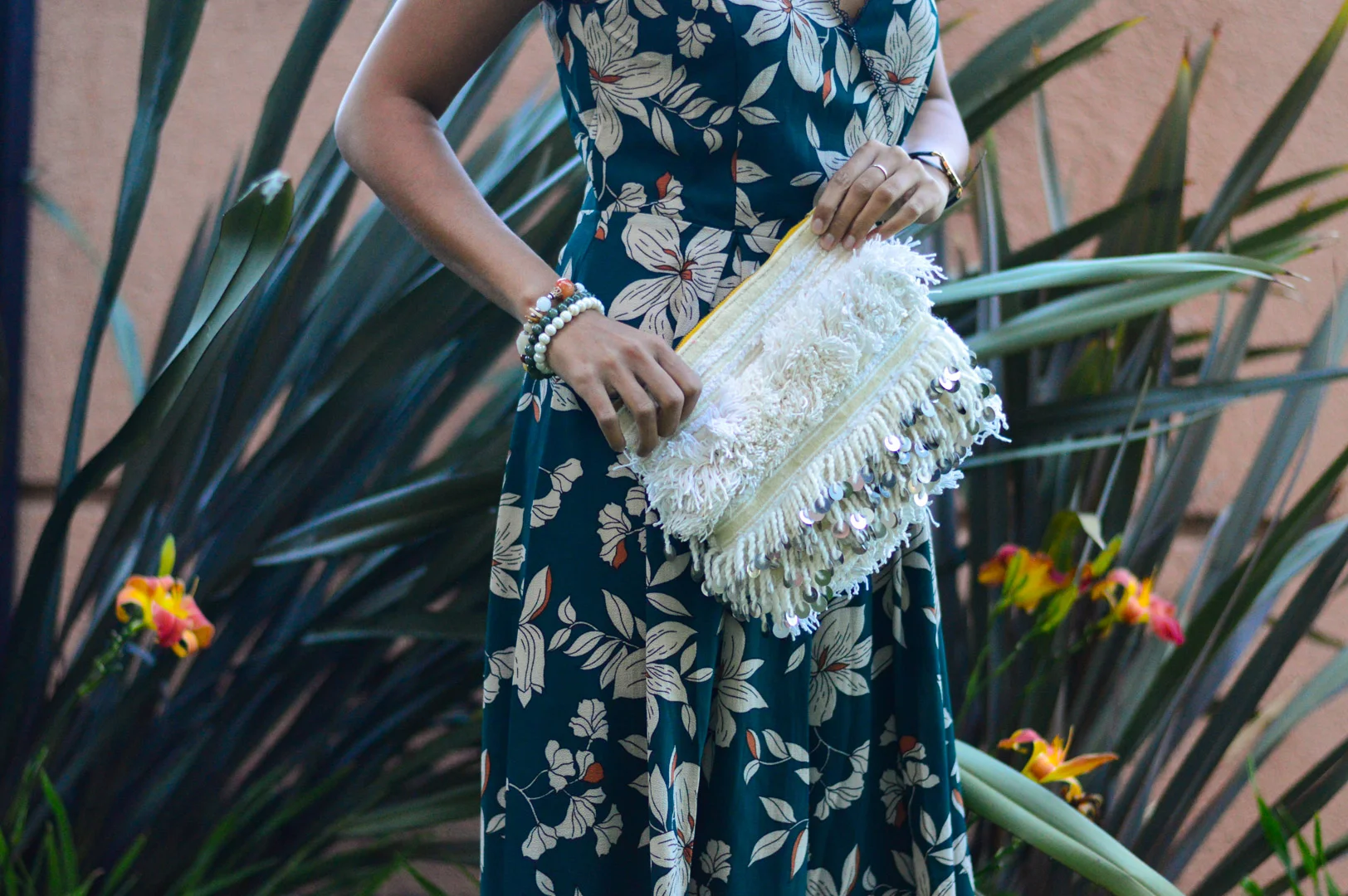Emerald Green Floral Jumpsuit
