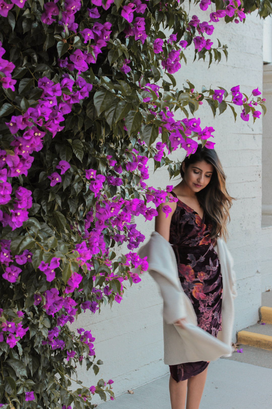 velvet-wrap-floral-dress-nye-party-style 1