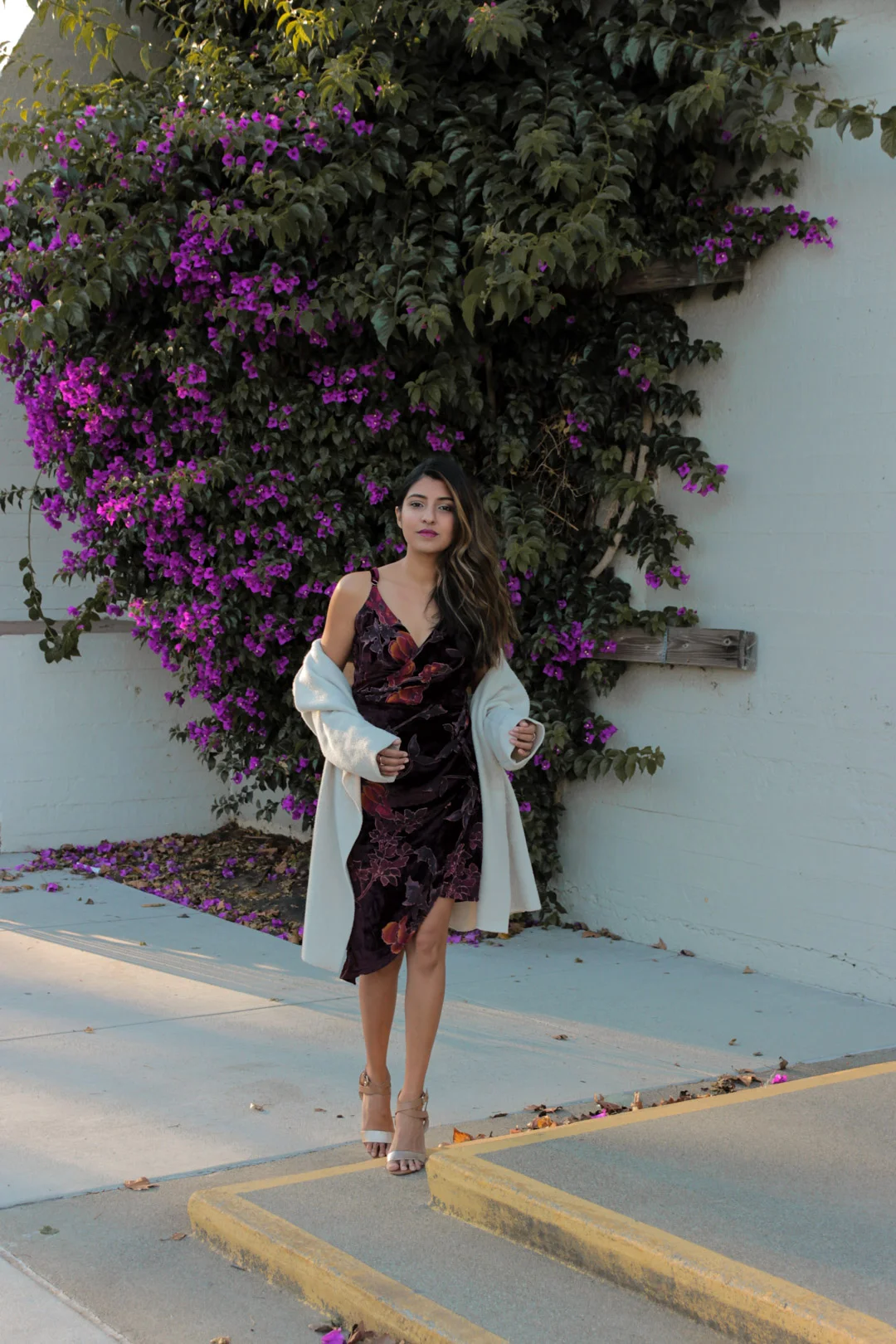 velvet-wrap-floral-dress-nye-holiday-party-outfit 2