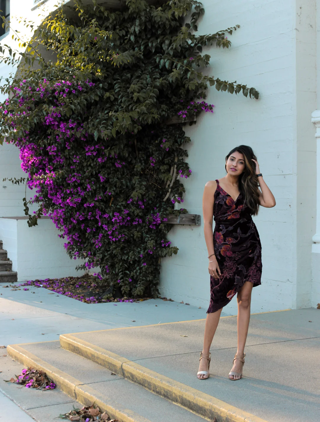 velvet-wrap-floral-dress-nye-party-blogger-outfit 3