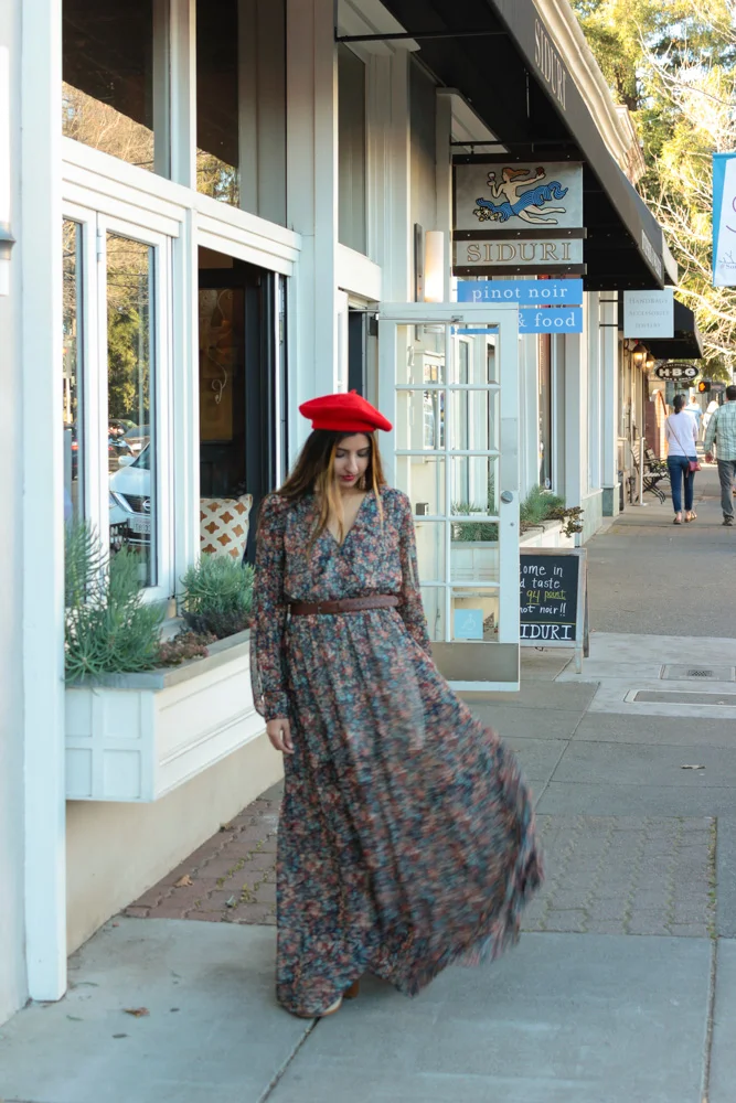 healdsburg-sonoma-california-beret-maxi-dress-travel-blogger 12