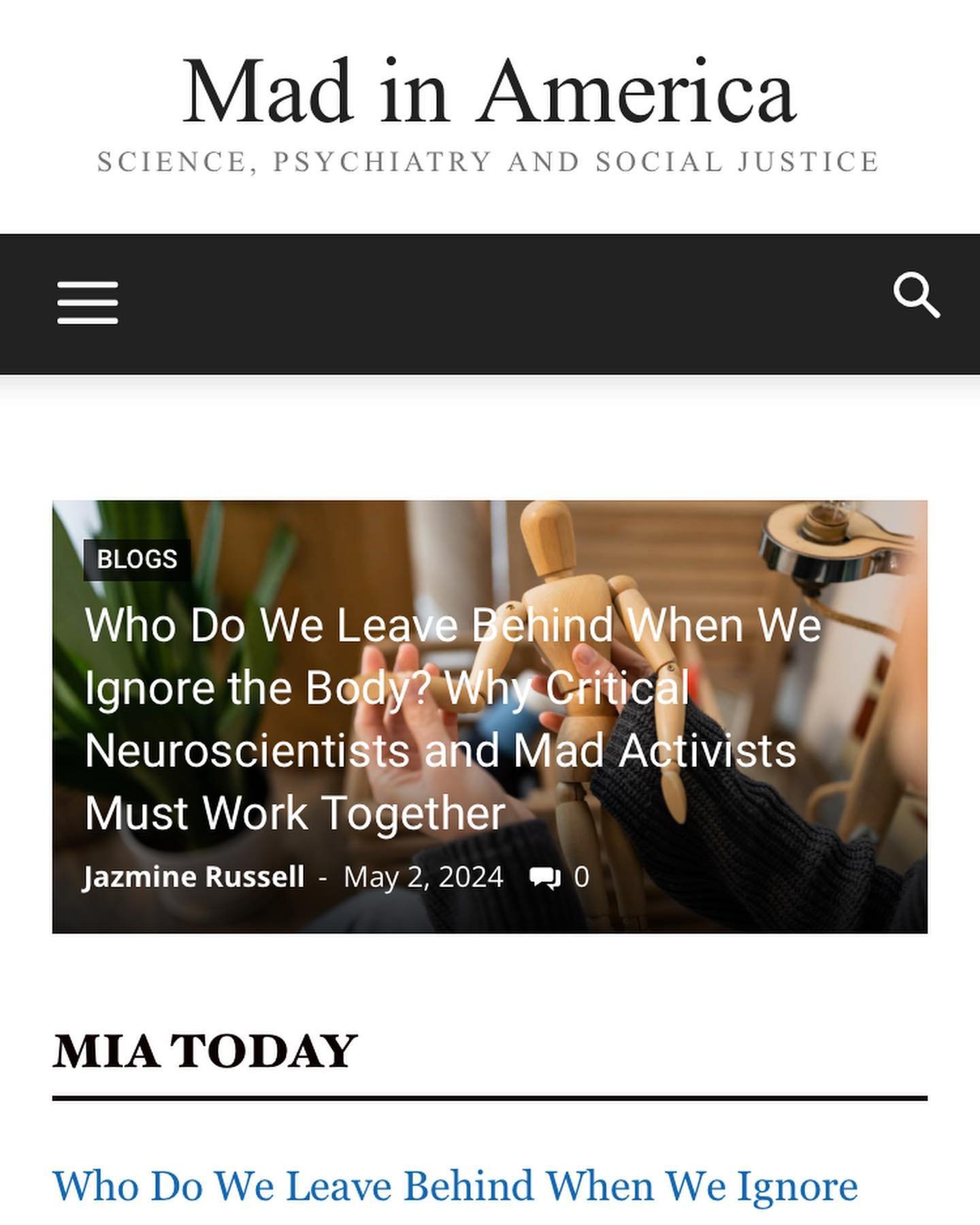 I wrote a blog for @madinamerica on why critical neuroscientists and mad activists need to work together. Especially when it comes to supporting the millions of people at the intersection of mental health and chronic illness. There are many ways in w