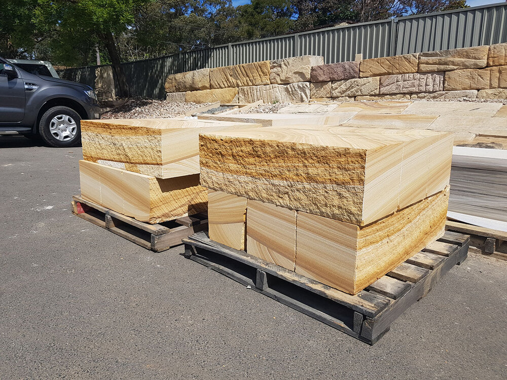 Sandstone Retaining Walls Logs And Solid Block Walling By Gosford Quarries - Sandstone Log Retaining Wall Design