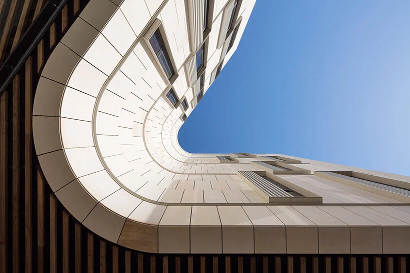 Harbord Diggers Club Freshwater, Gosford Quarries white sandstone, honed, curved, profiled cladding