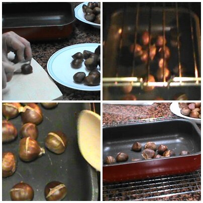 Castañas asadas al horno, microondas y a la sartén