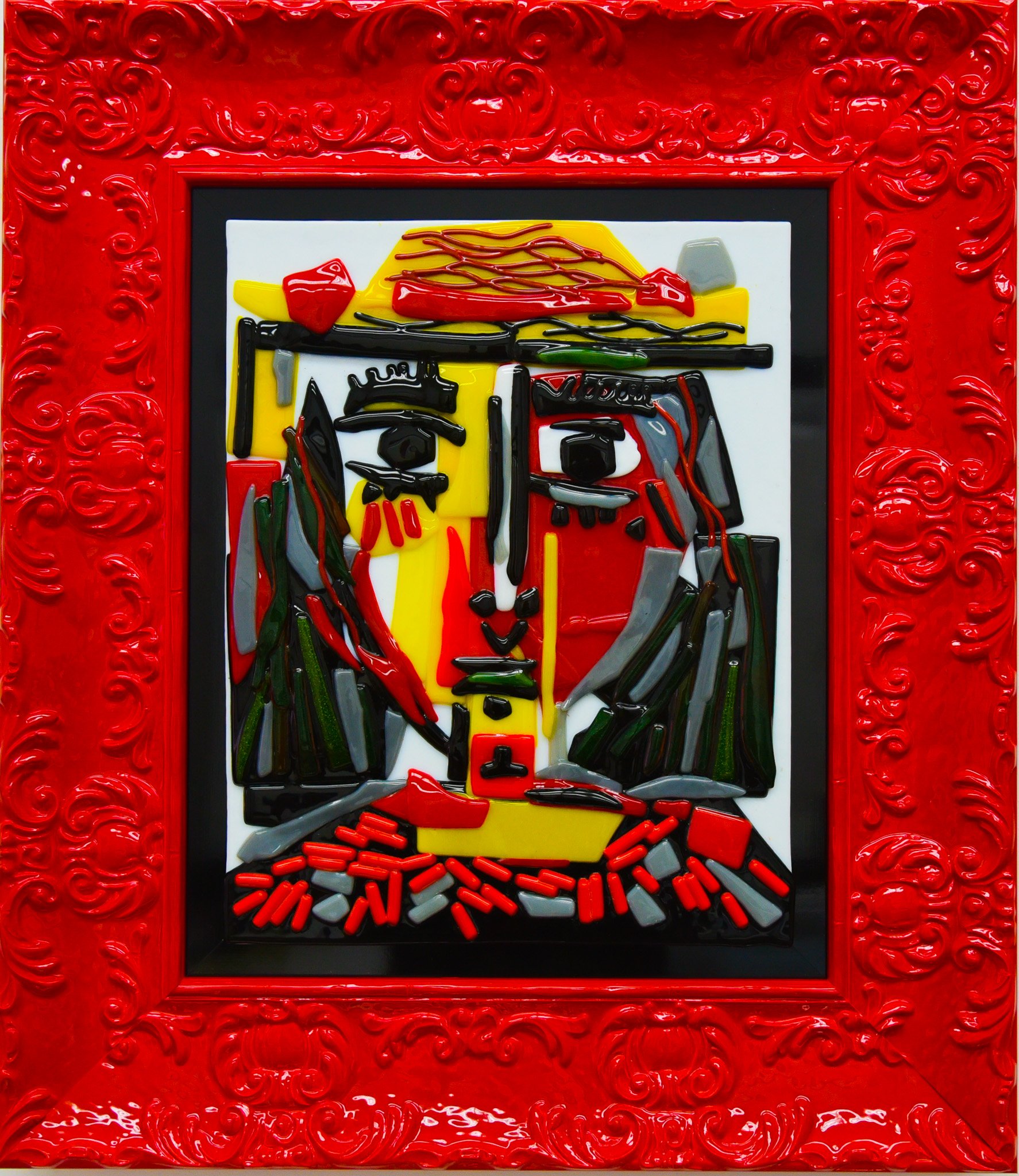  Italian red lacquer  Glass art by Lisa Tilson 