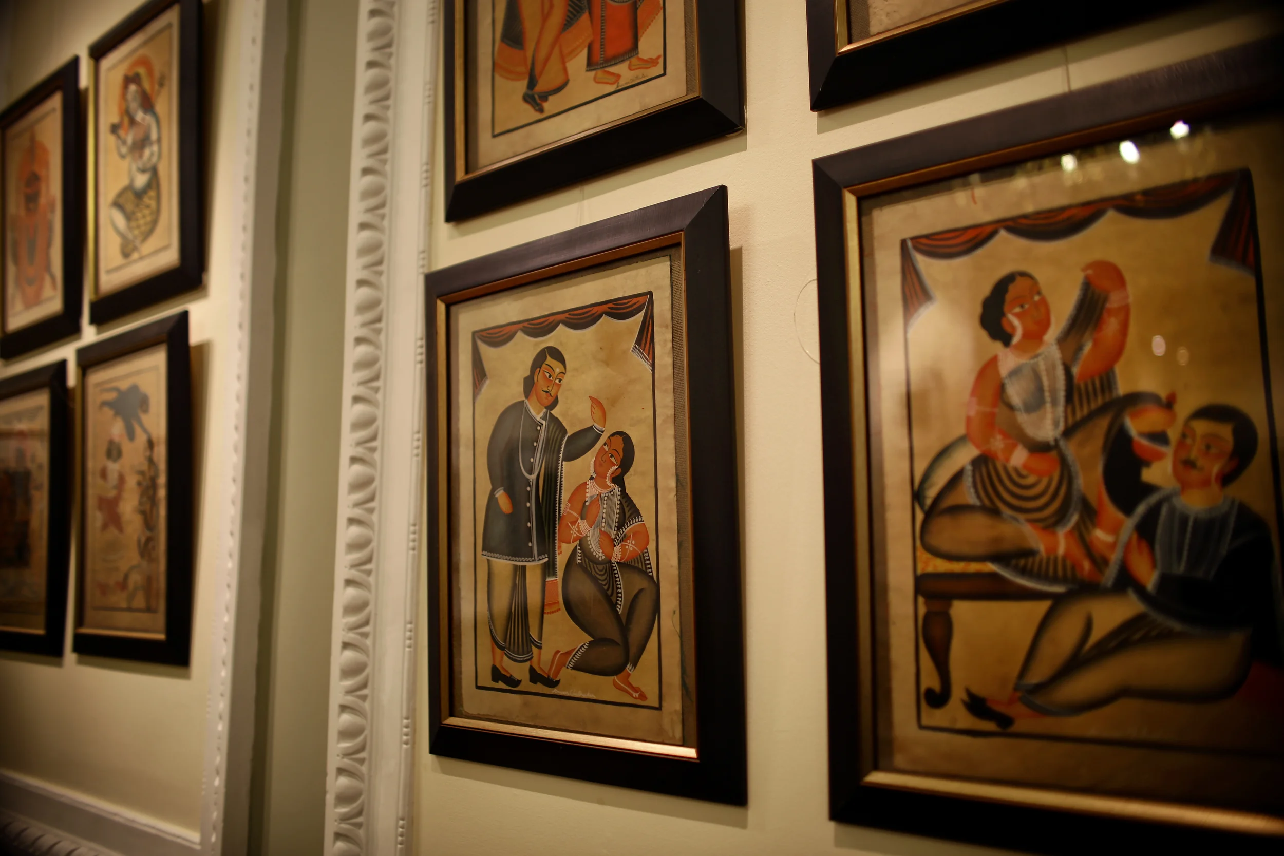 Kalighat patachitra. Early twentieth century, Exhibited at the Nehru Centre, London. 14/09/2015.