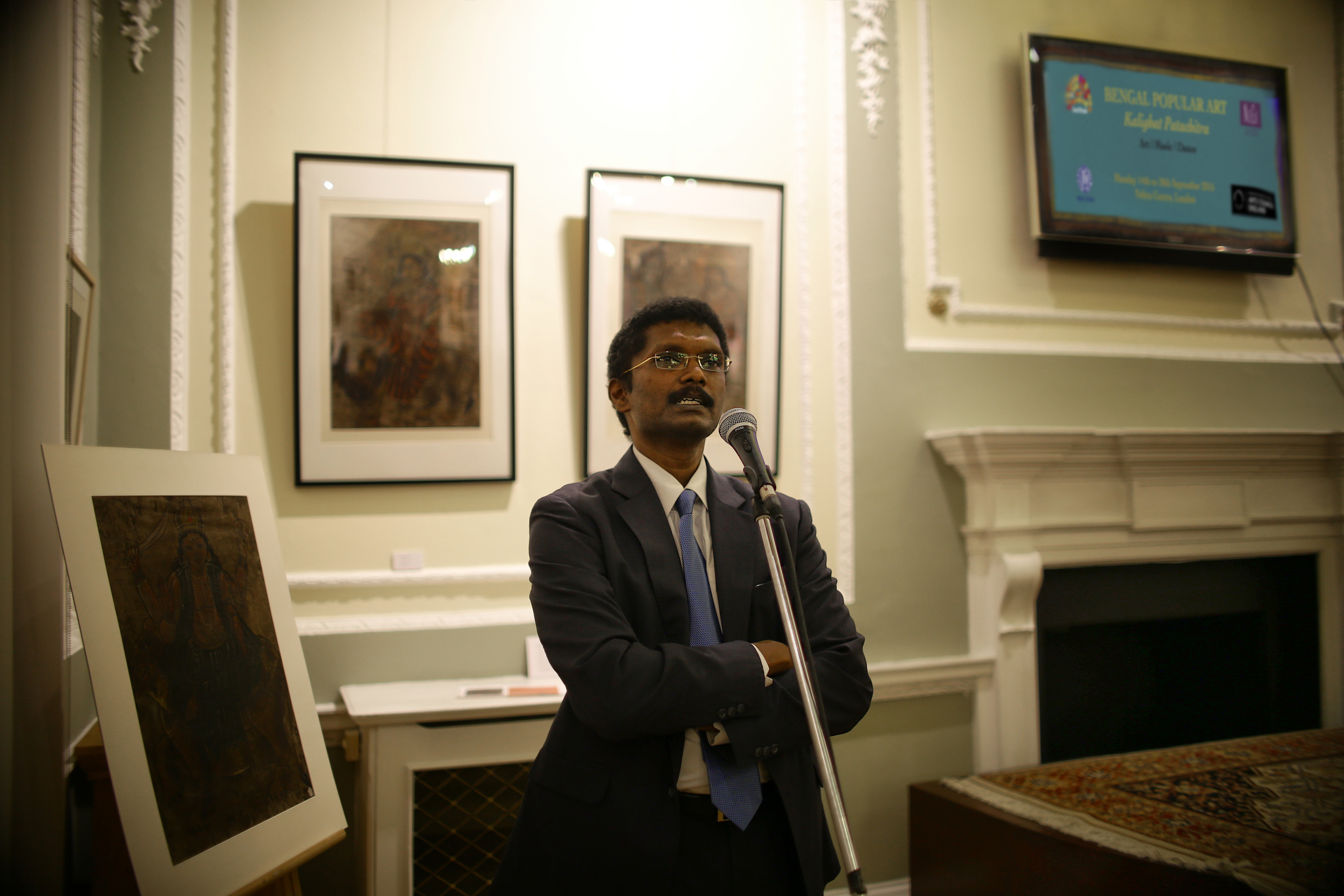 Mr. Srinivas Gotru, Director of the Nehru Centre, London delivering his inauguration speech at the launch event, 14/09/2015.