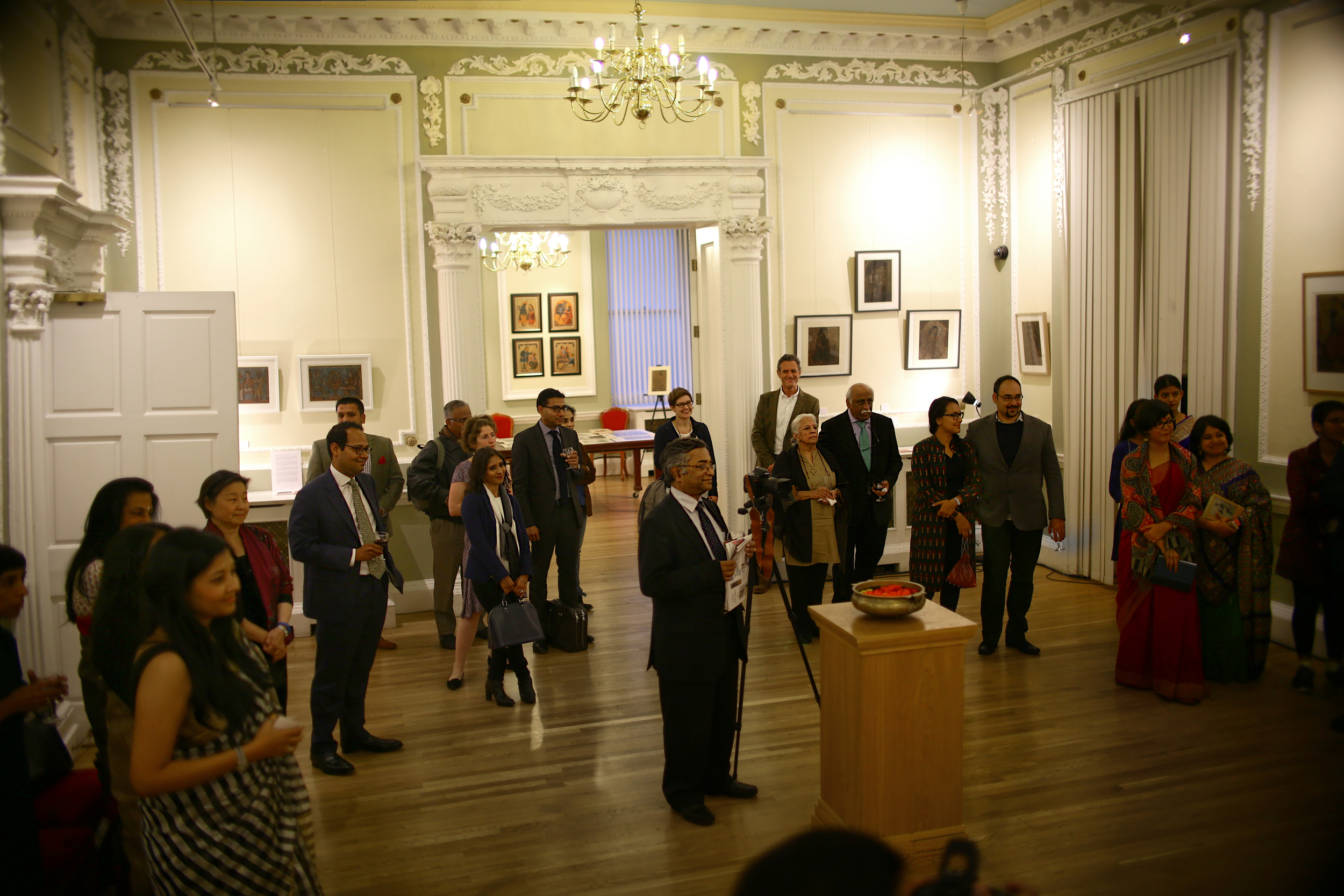 Guests at the launch event for the exhibition on Kalighat patachitra, Nehru Centre, London, 14/09/2015.