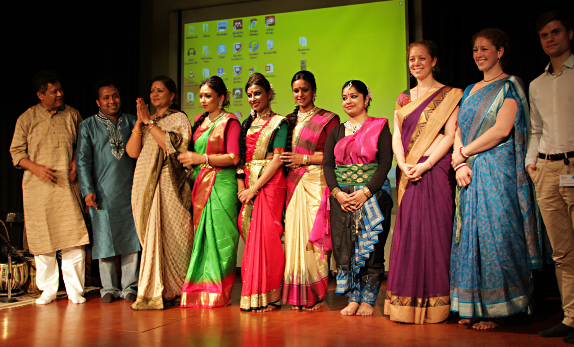 Curtain call, singers, musicians and dancers at the event, Nehru Centre, London, 15/09/2015.