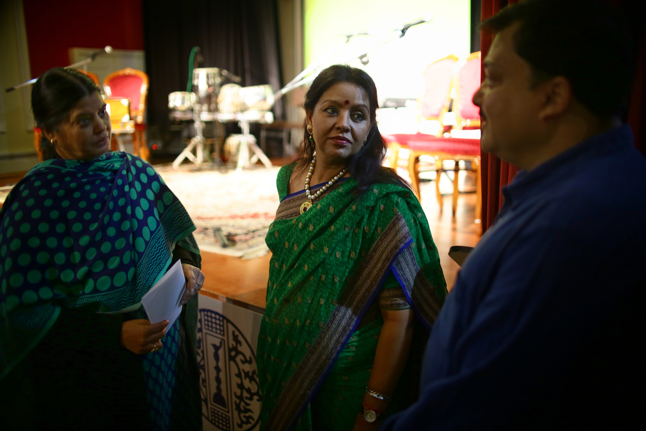 Sangeeta Datta, Vibha Mehdiretta and Anirban Kazi in conversation at the event, Nehru Centre, London, 18/09/2015.