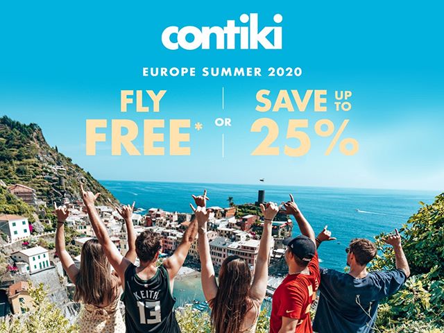 HAPPY WORLD TOURISM DAY!

FLY FREE* or SAVE UP TO 25%* To celebrate, Contiki has launched a Europe Summer 2020 Air Deal to help you live your best life in Europe next Summer! *Choose FLY FREE or Fly for $499 to Europe return with Qatar Airways or Sin