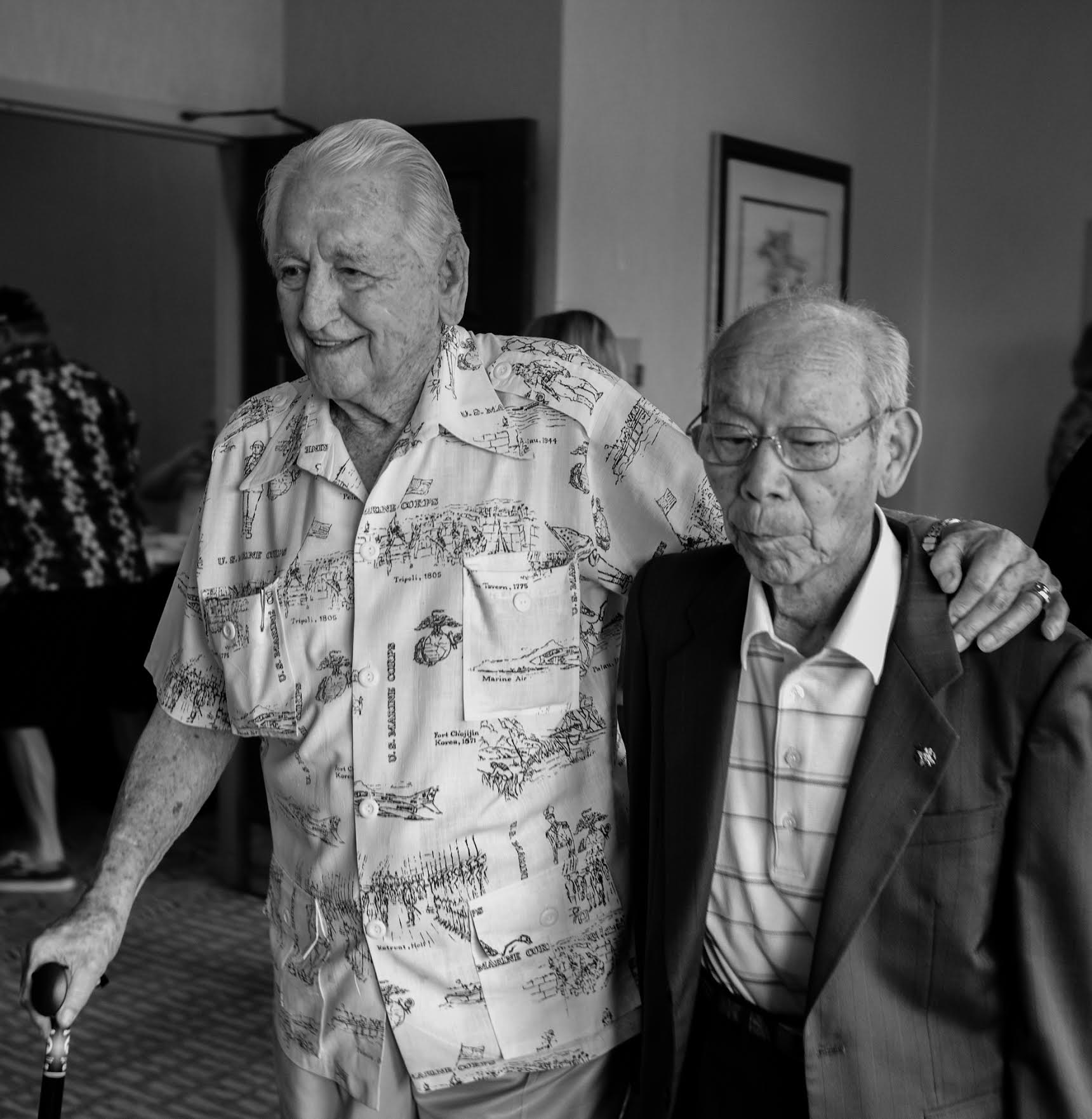 Lt. General Snowden with Naval radioman Tsuruji Akikusa 