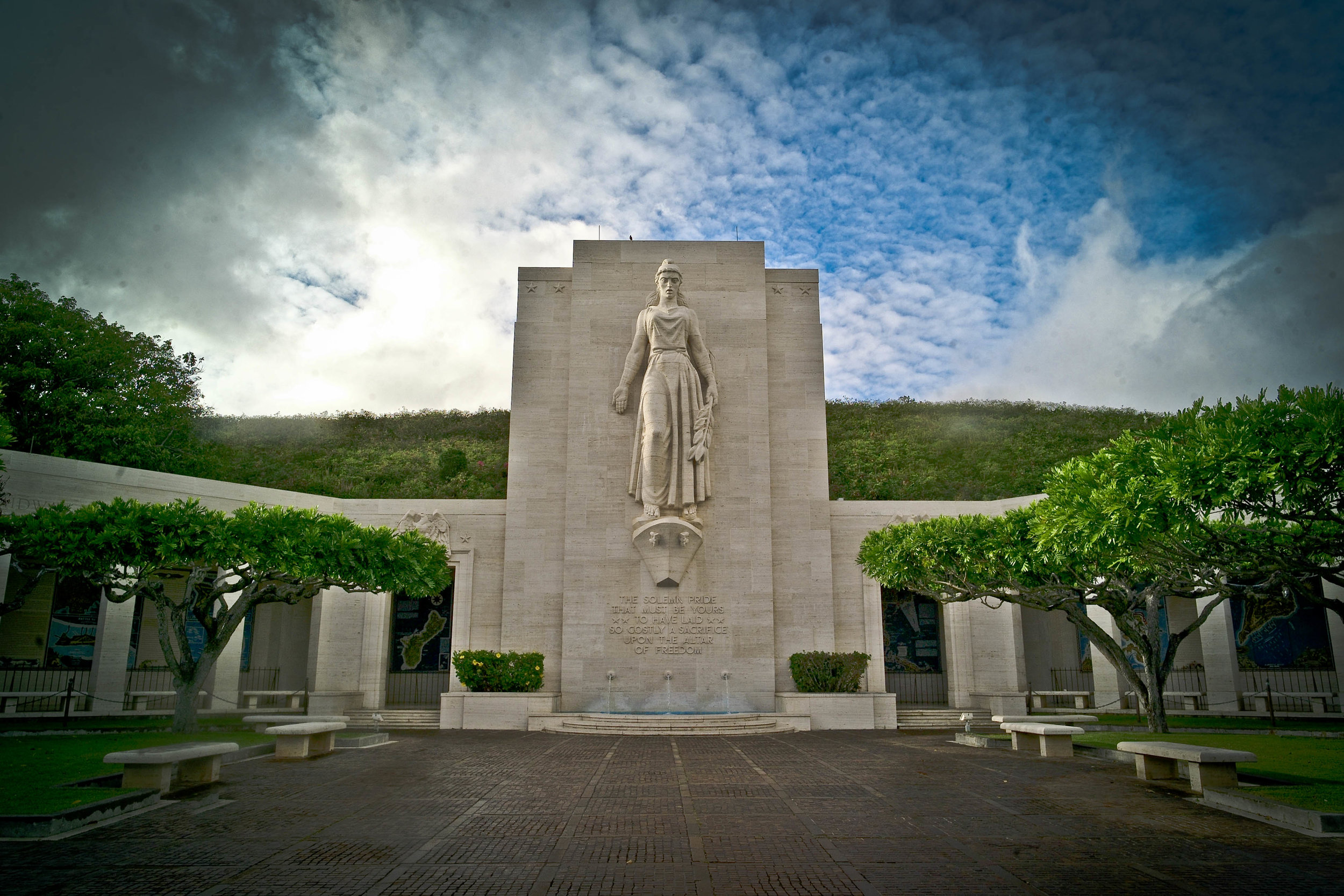 "The Punchbowl Cemetery" (National Memorial Cemetery of the Pacific) in Hawaii