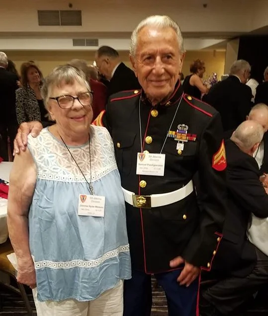 Ms. Jimmie and the handsome Iwo Jima veteran Sam Prestigiacomo