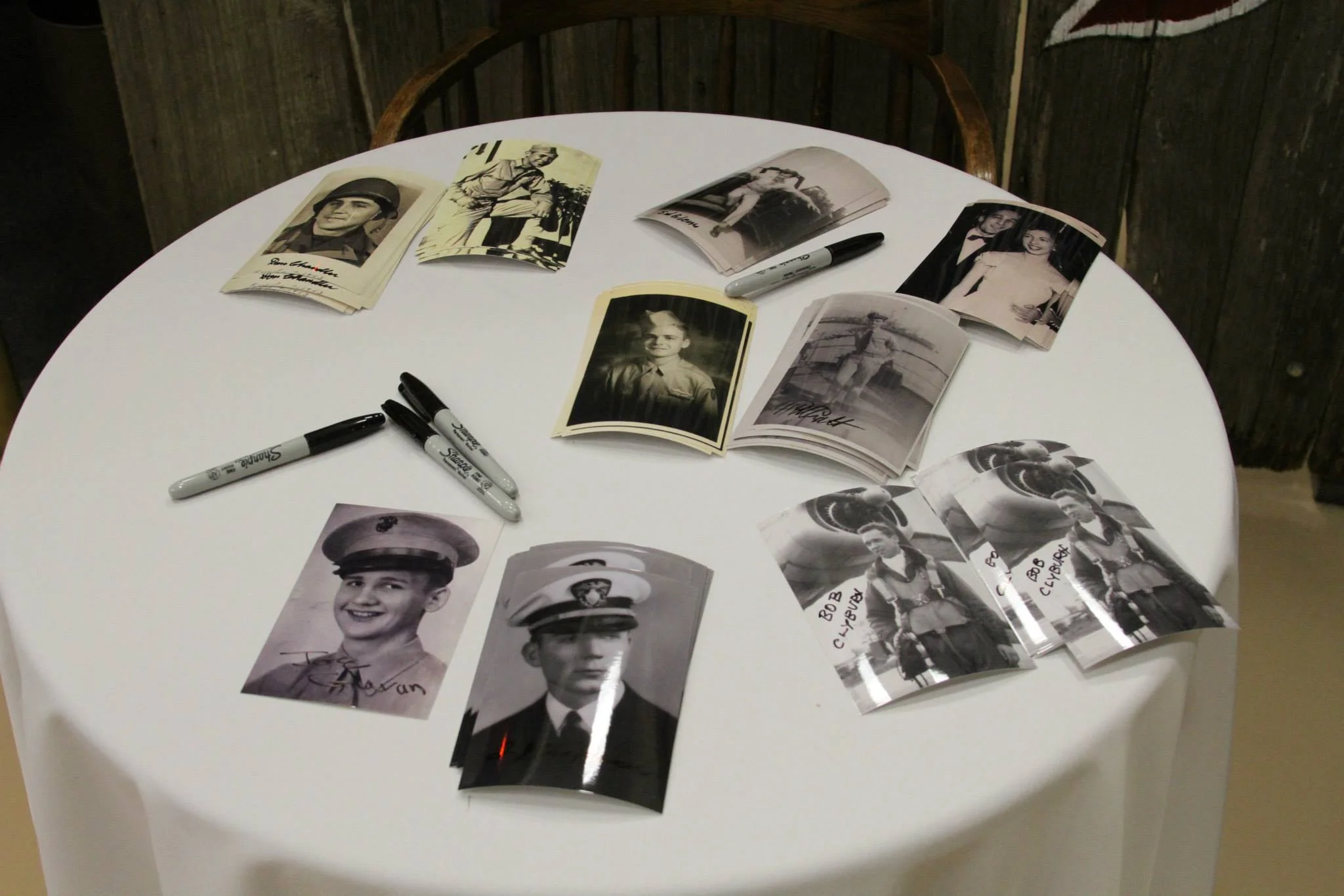 We had photos printed out for the veterans to sign, as souvenirs for the guests