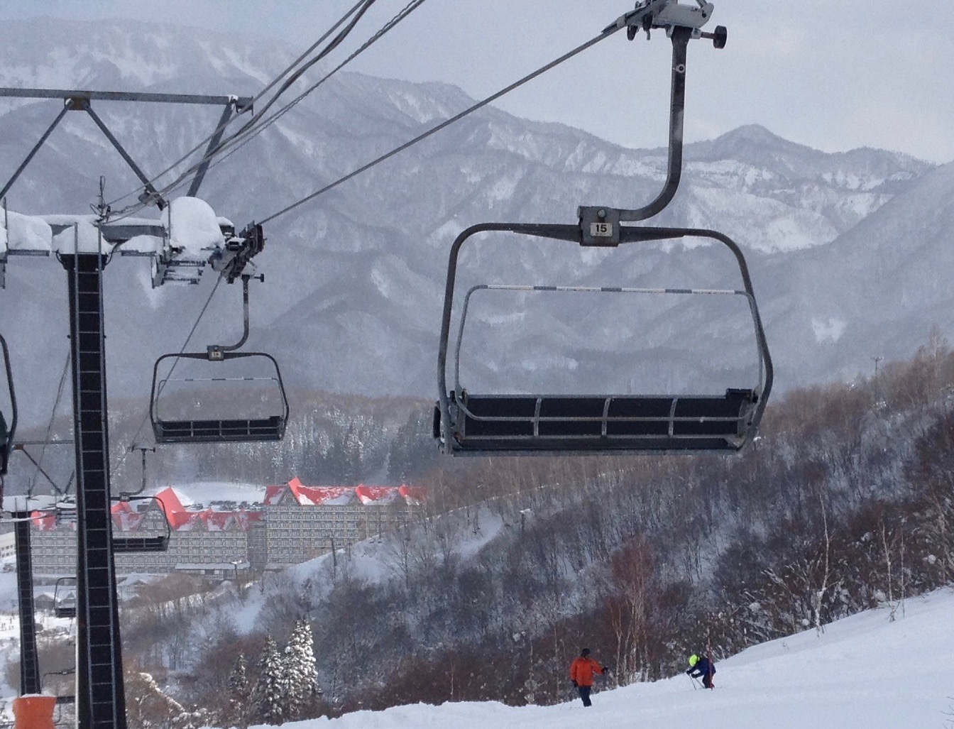 Cortina is one of the ski areas within Hakuba, with the Austrian style hotel below