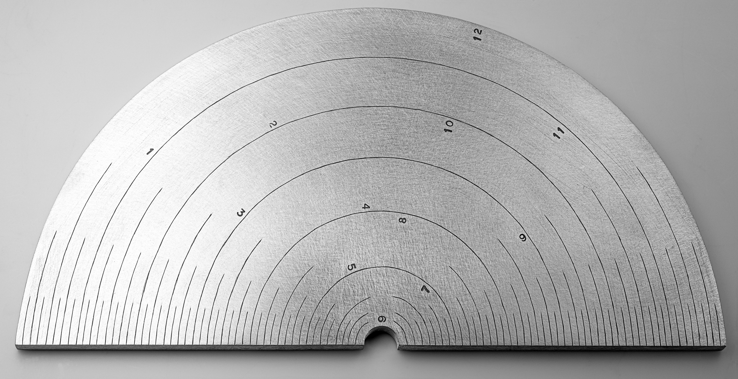 Instrument #163, hand engraved aluminum and ink, 12.375" x 6.125" x .25"
