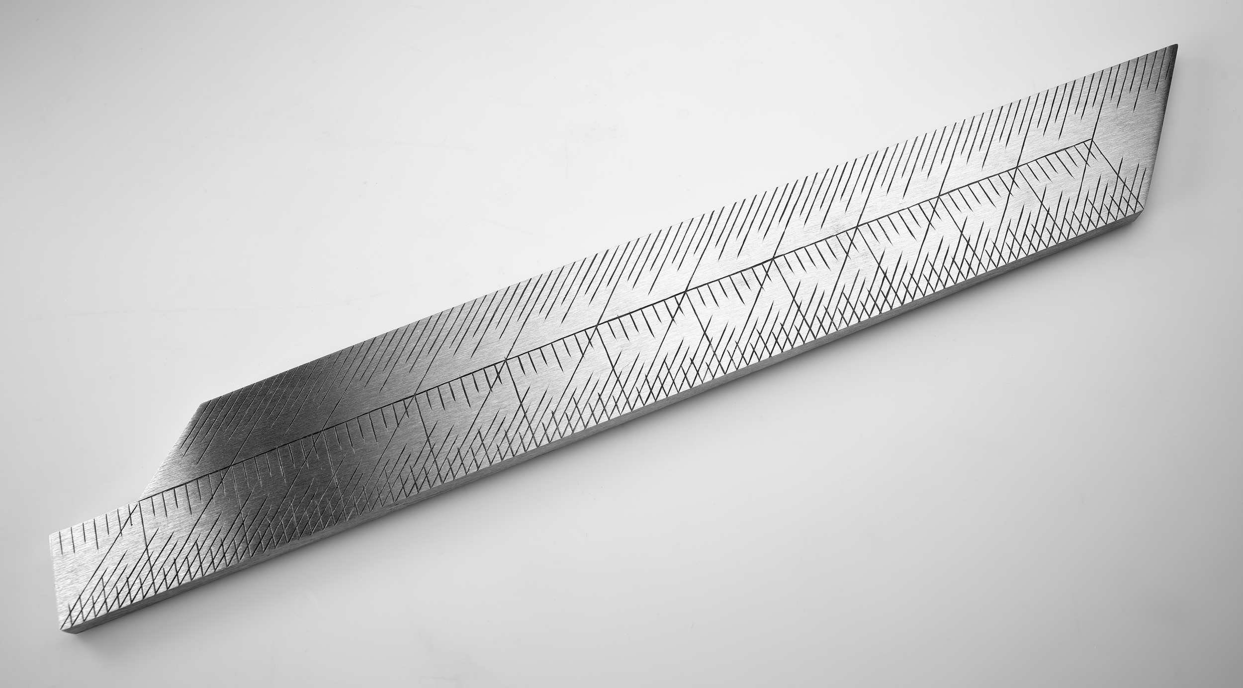 Instrument #281, hand engraved aluminum and ink.