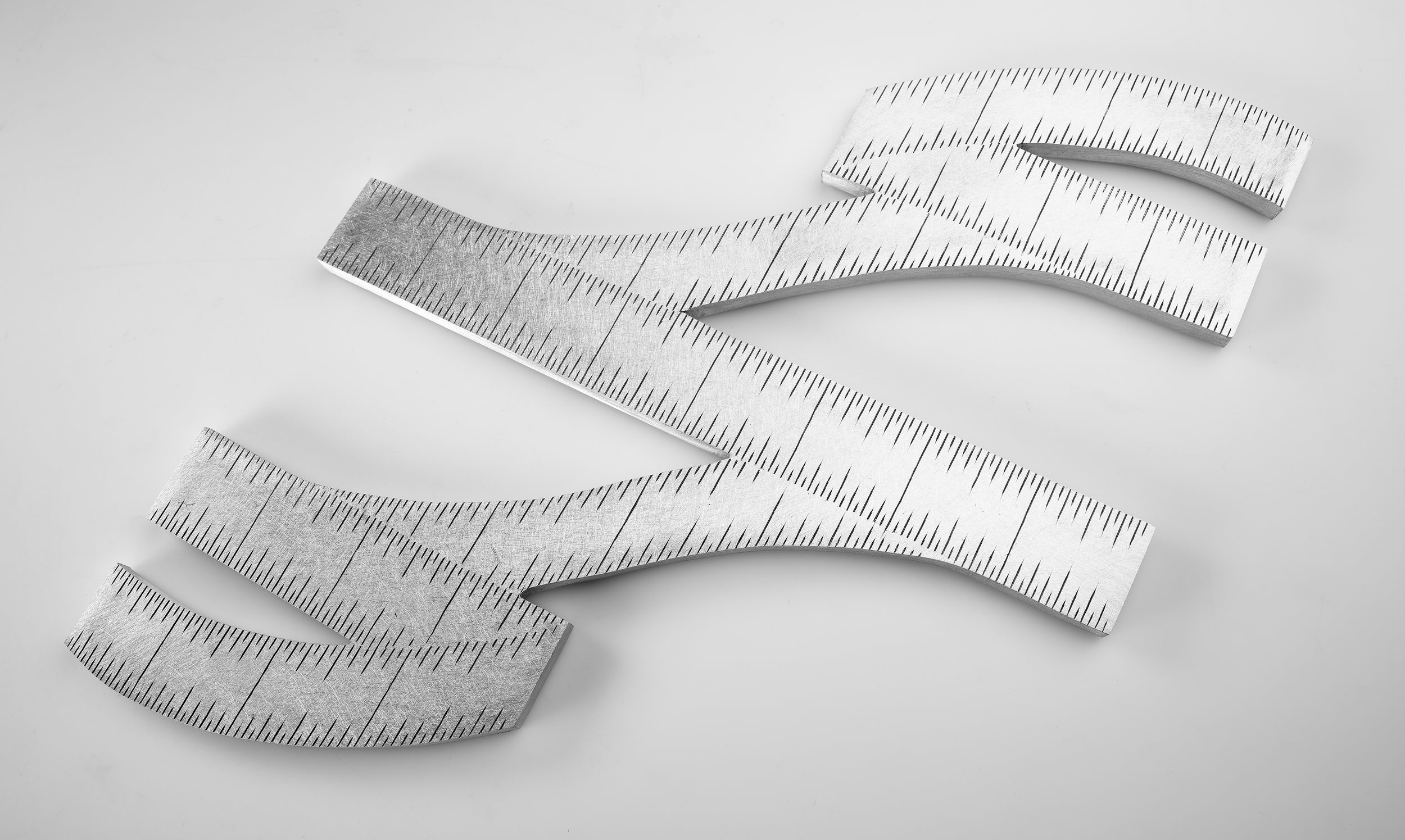 Instrument #282, hand engraved aluminum and ink.