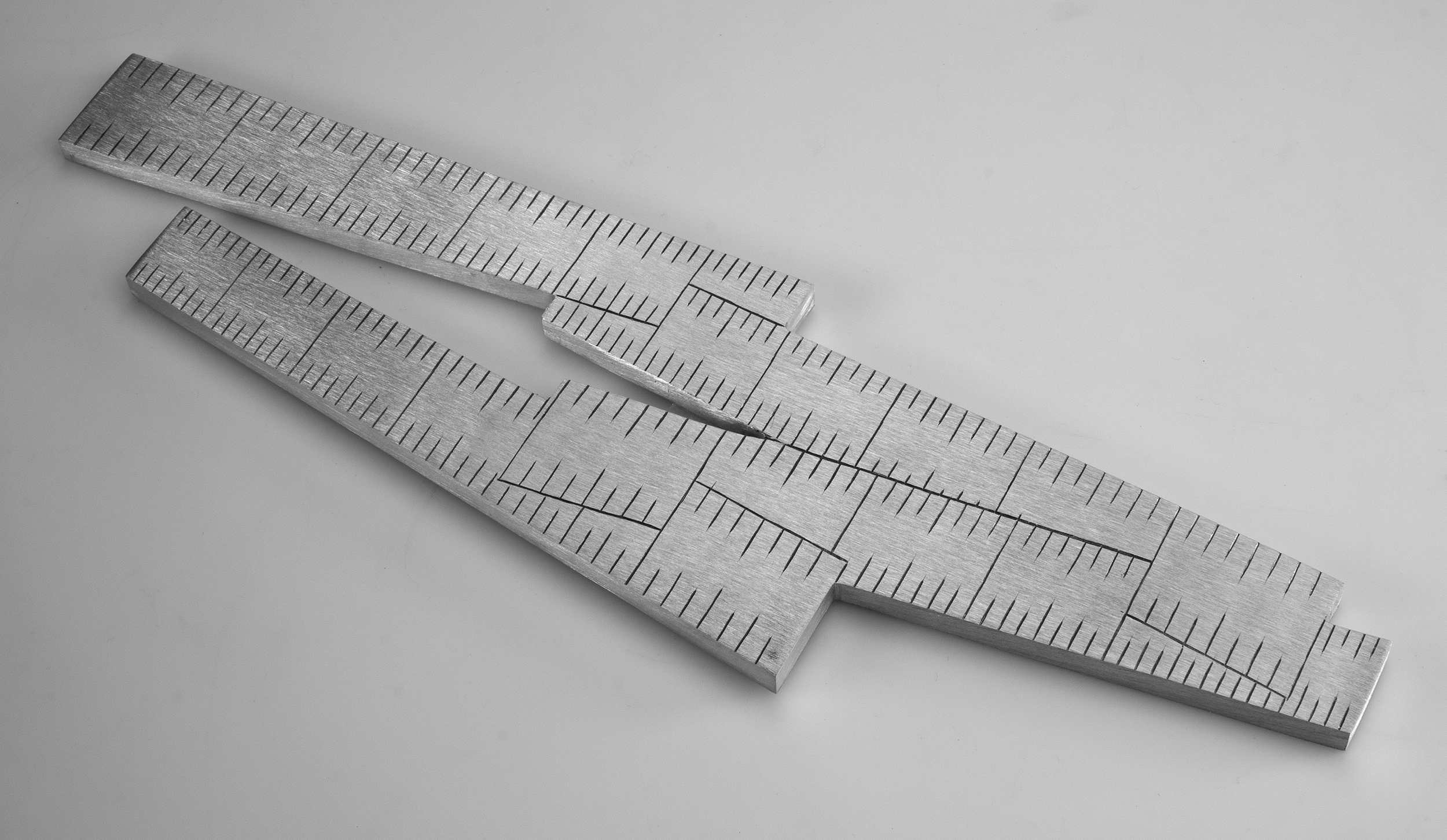 Instrument #284, hand engraved aluminum and ink.