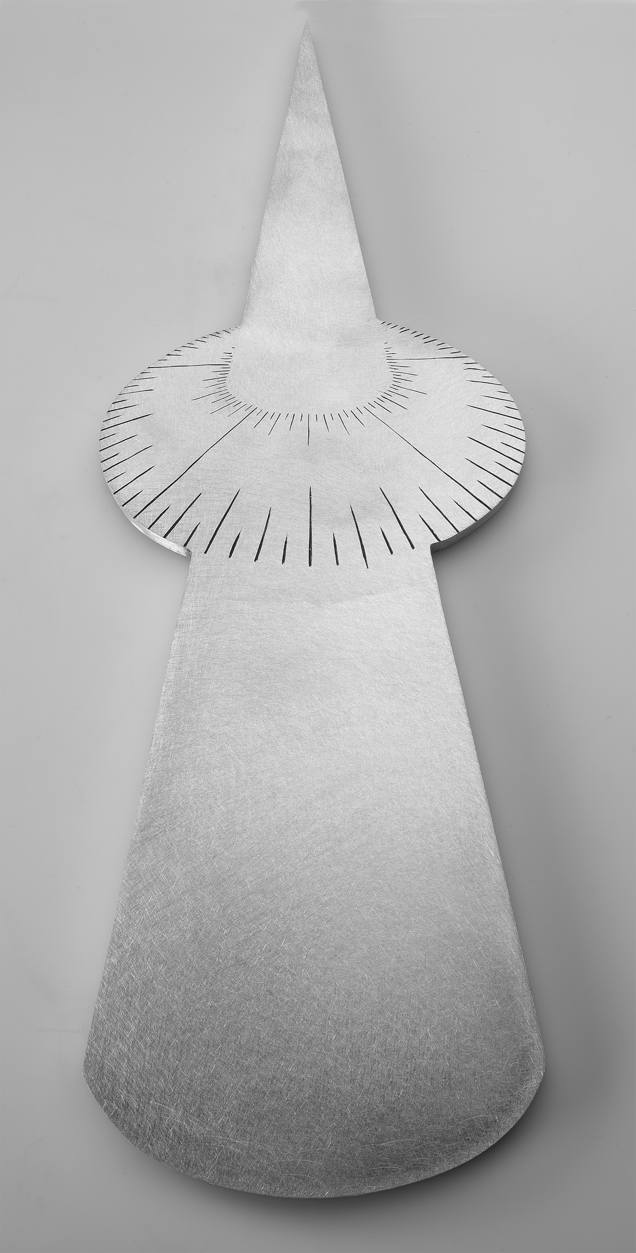 Instrument #286, hand engraved aluminum and ink.