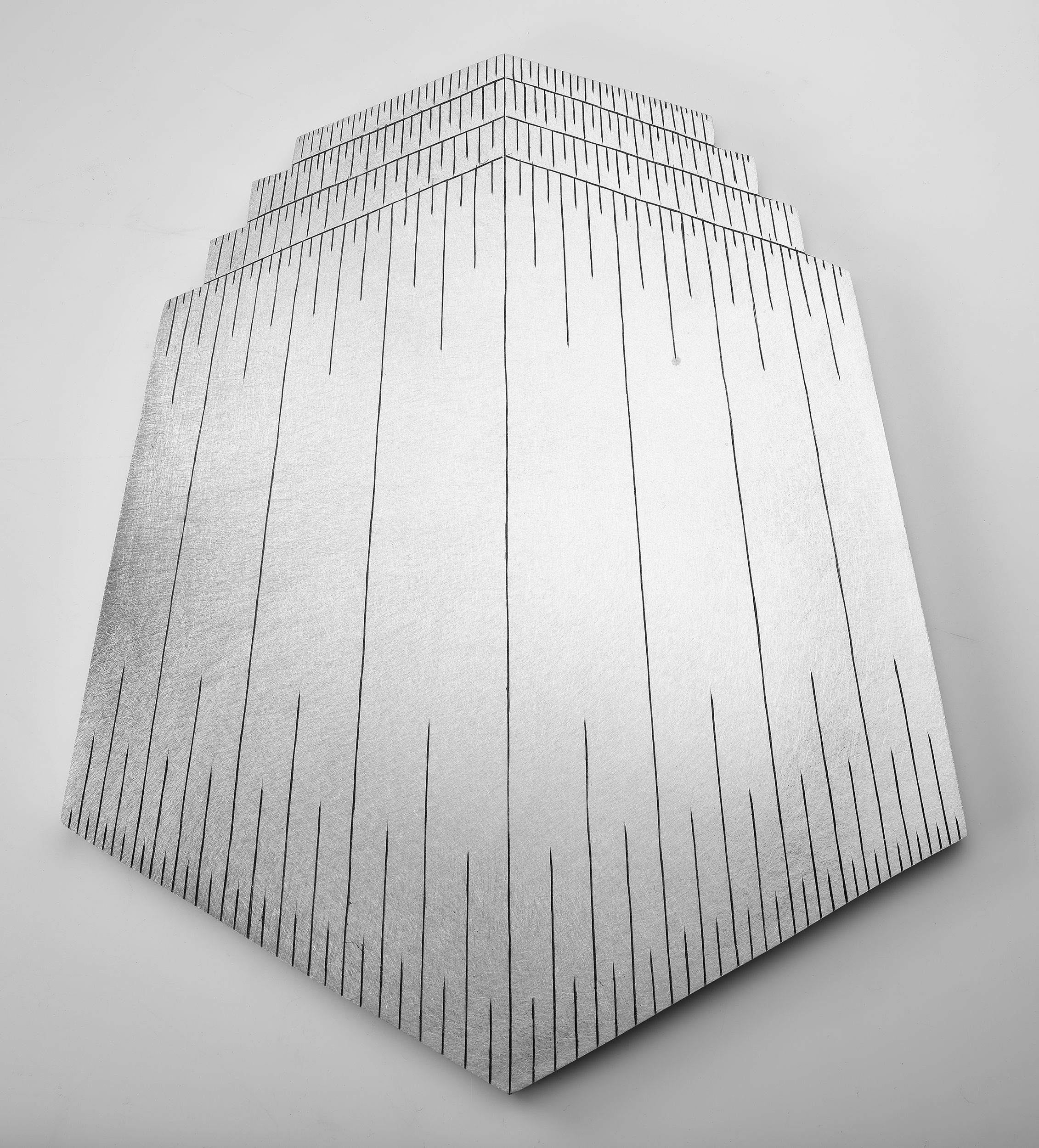 Instrument #287, hand engraved aluminum and ink.