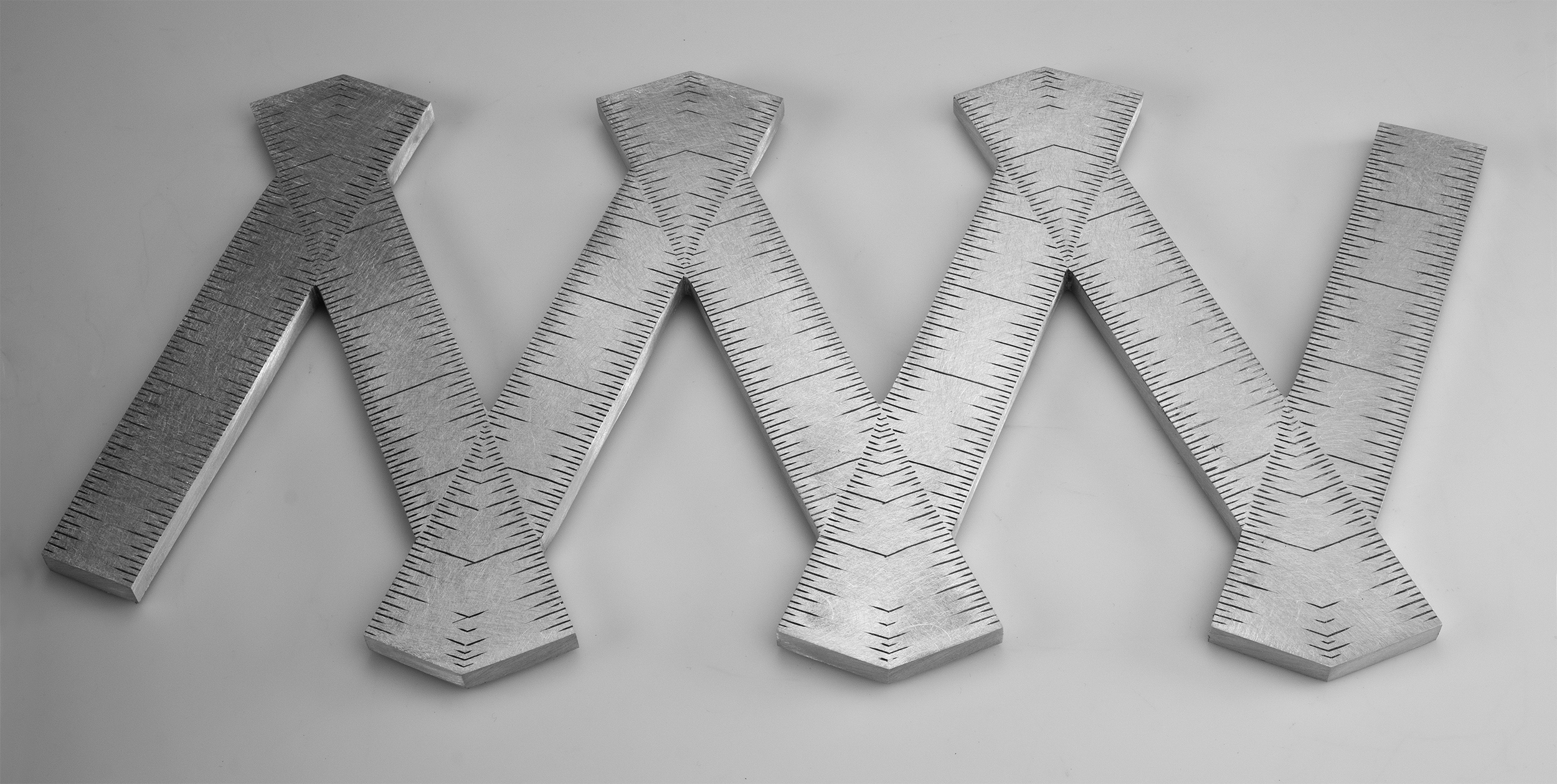 Instrument #291, hand engraved aluminum and ink.