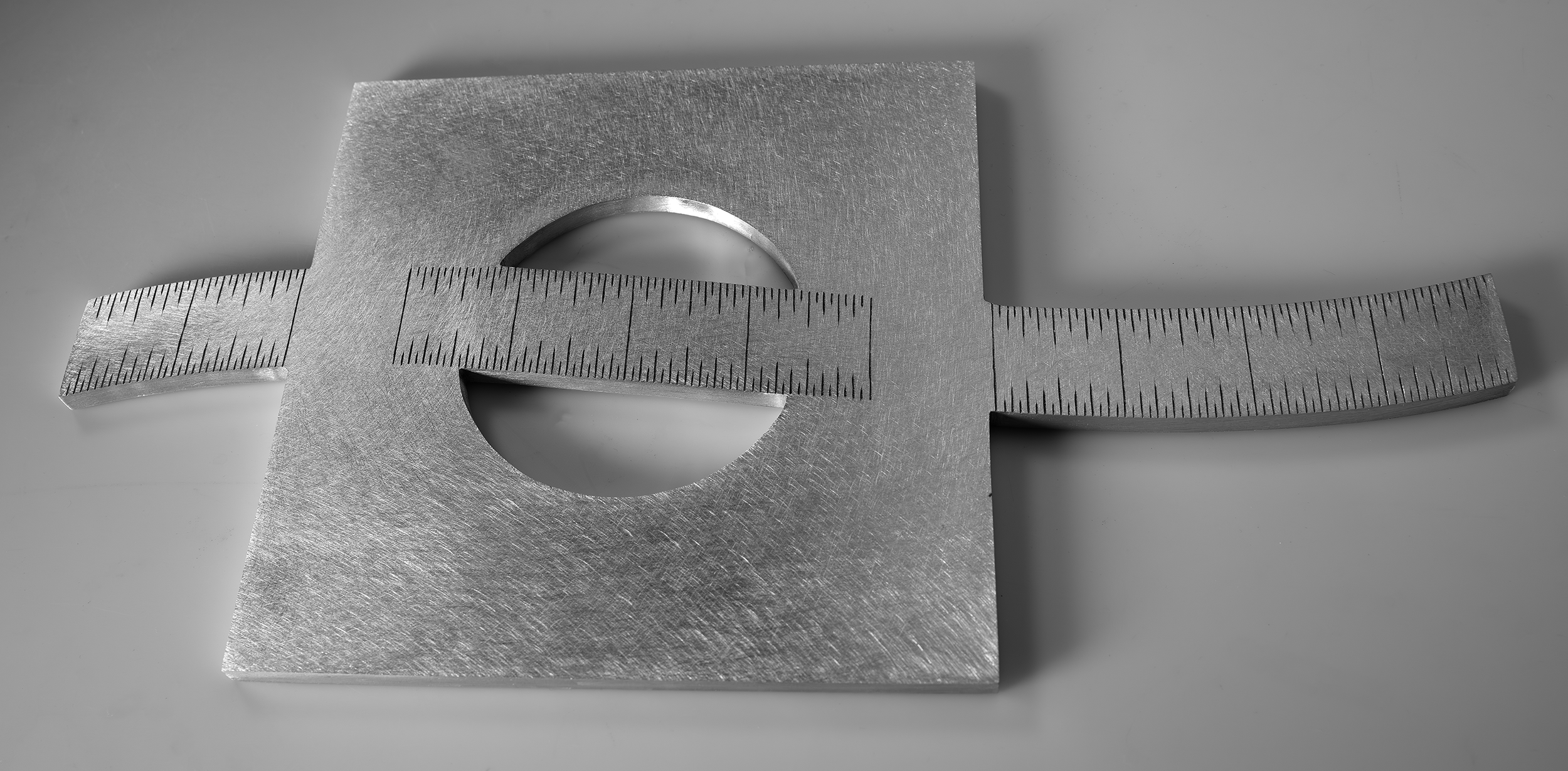 Instrument #296, hand engraved aluminum and ink.