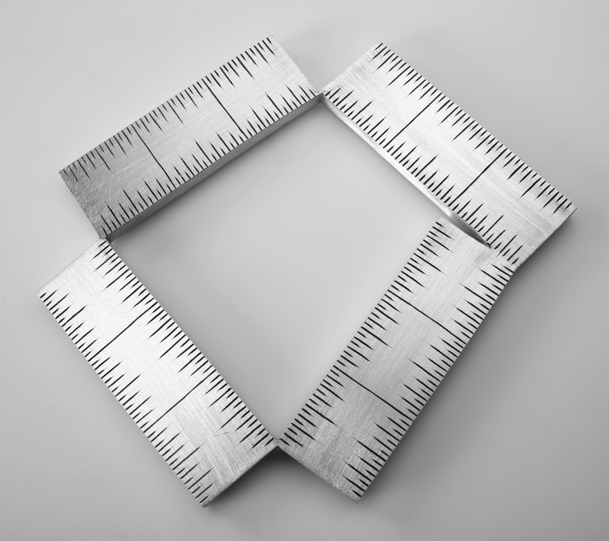 Instrument #307, hand engraved aluminum and ink.