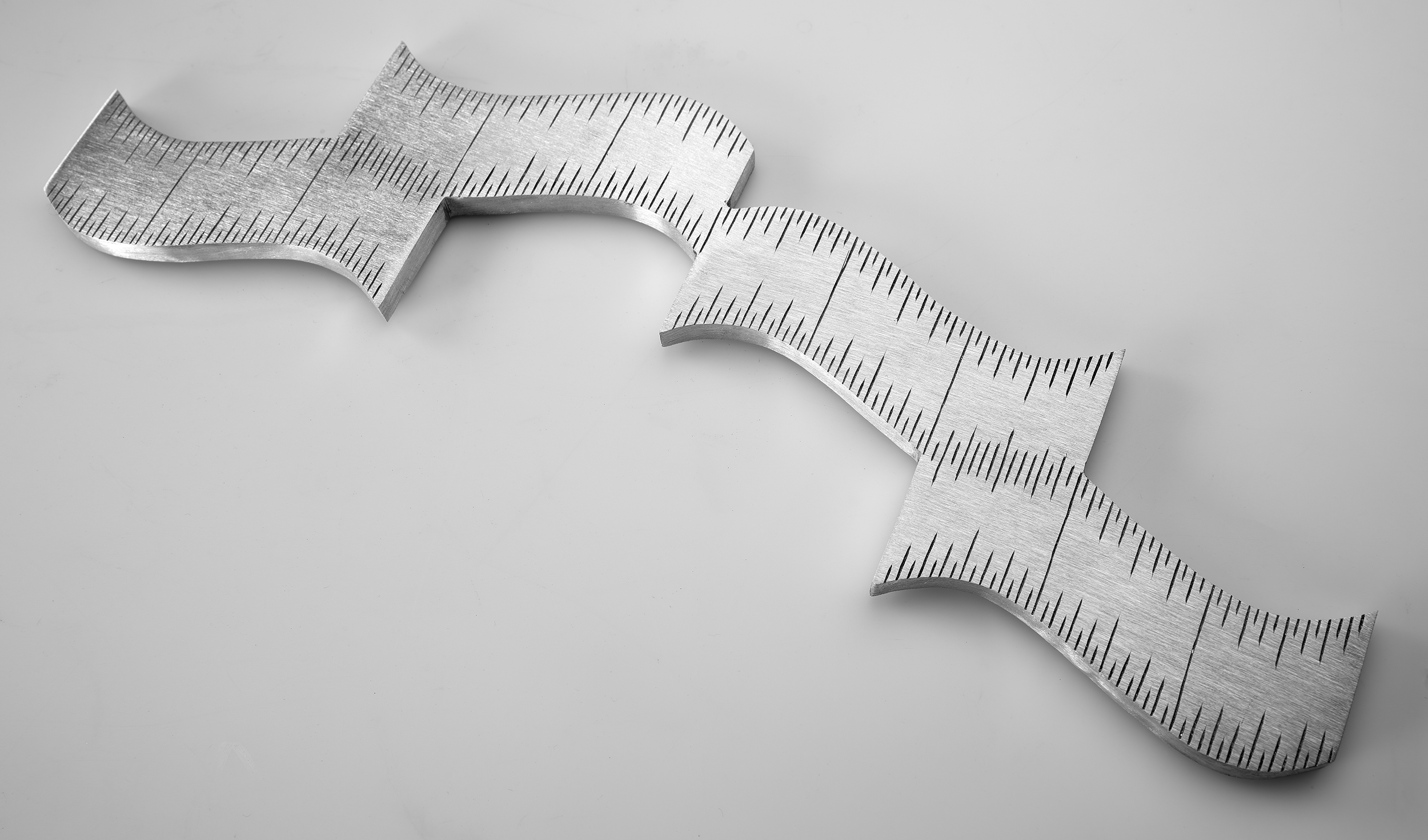 Instrument #311, hand engraved aluminum and ink.