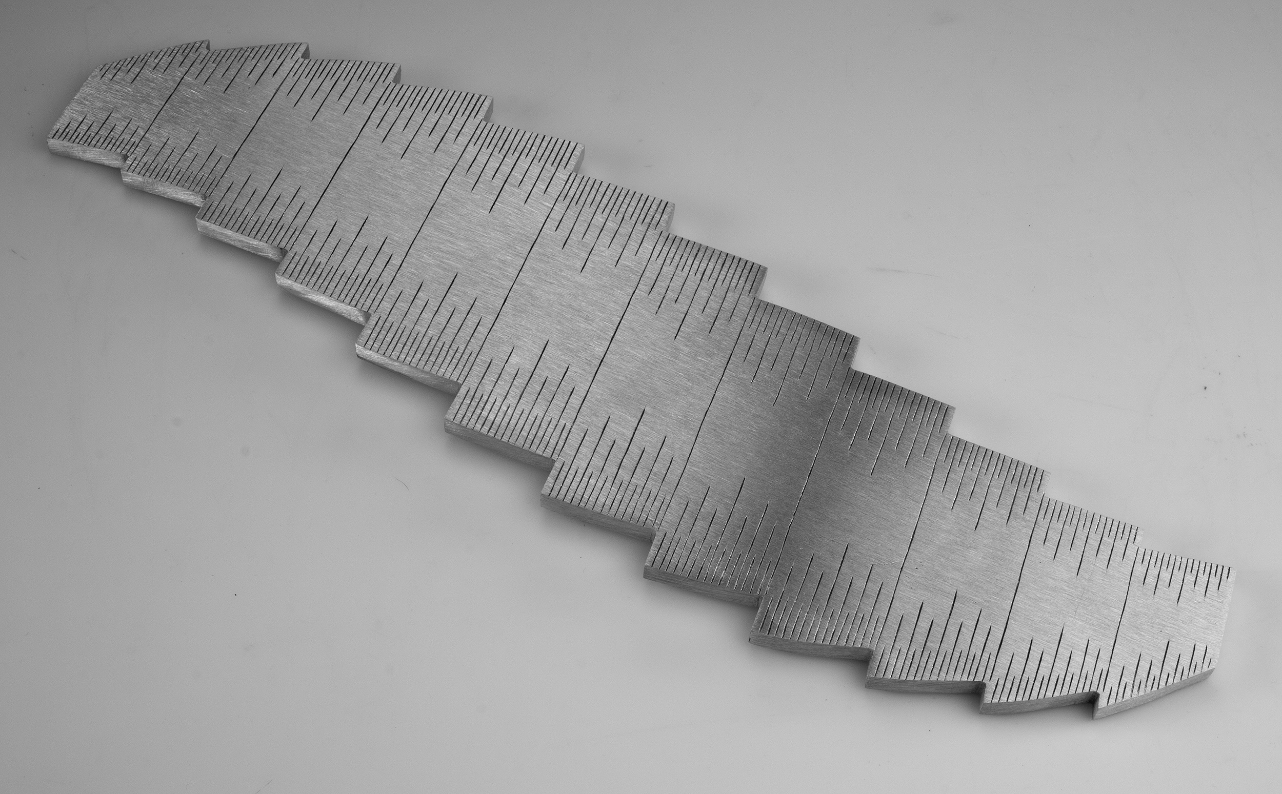 Instrument #313, hand engraved aluminum and ink.