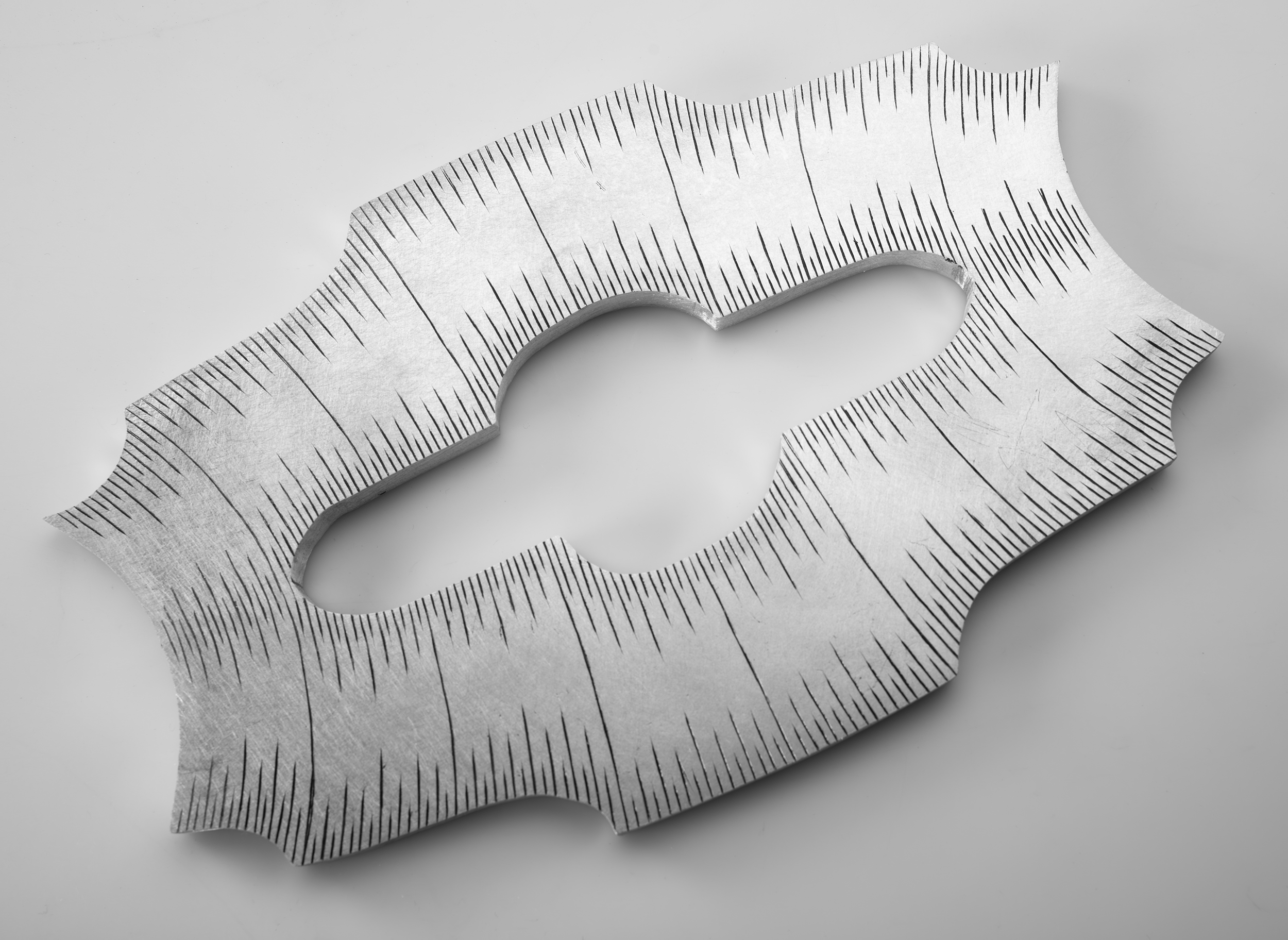 Instrument #319, hand engraved aluminum and ink.