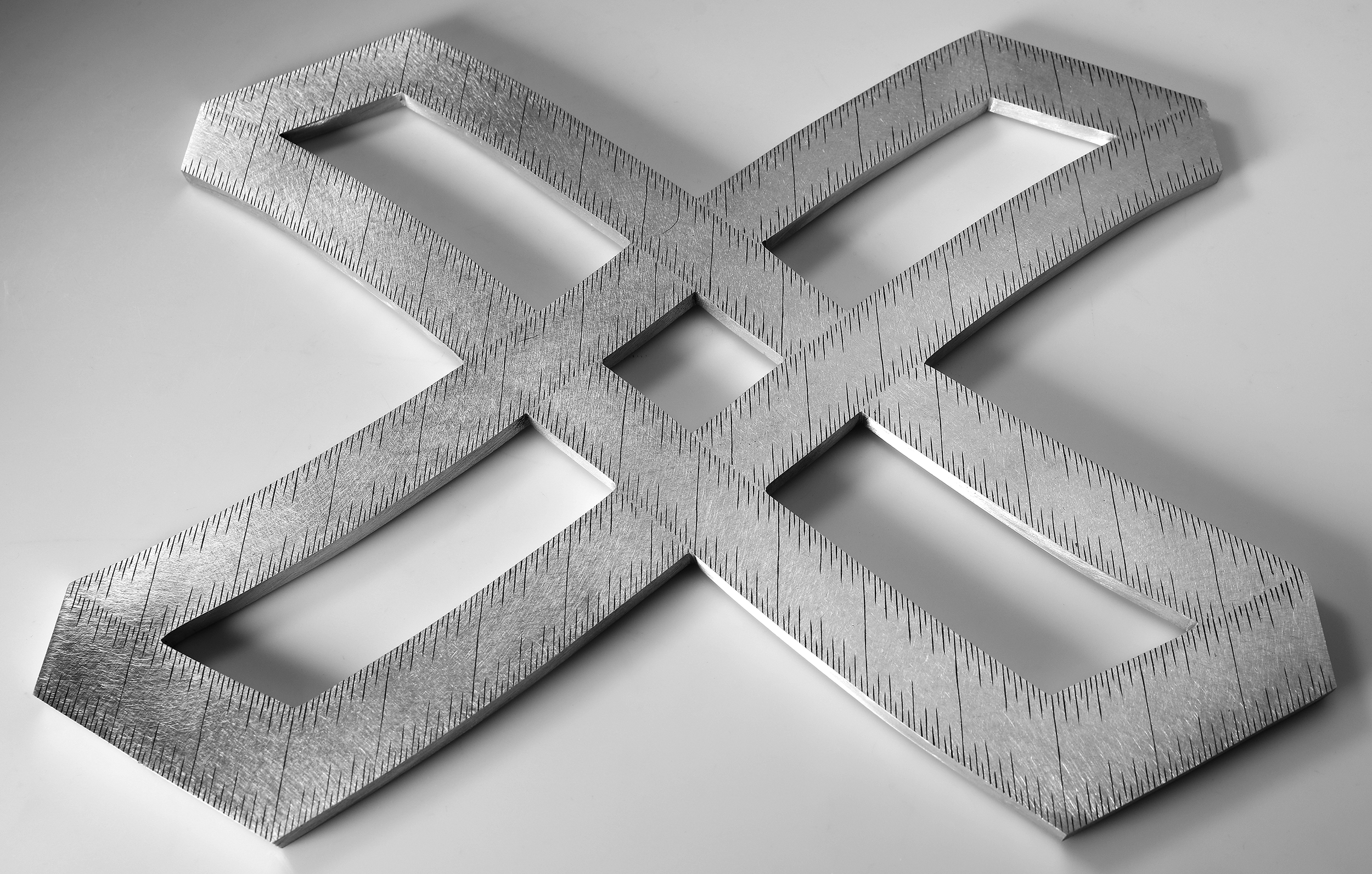 Instrument #322, hand engraved aluminum and ink.