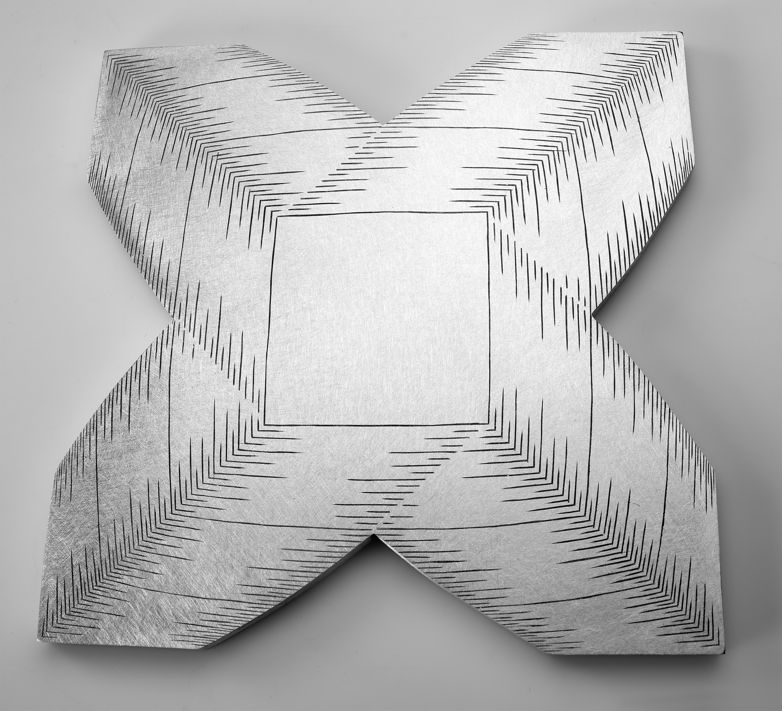 Instrument #325, hand engraved aluminum and ink.