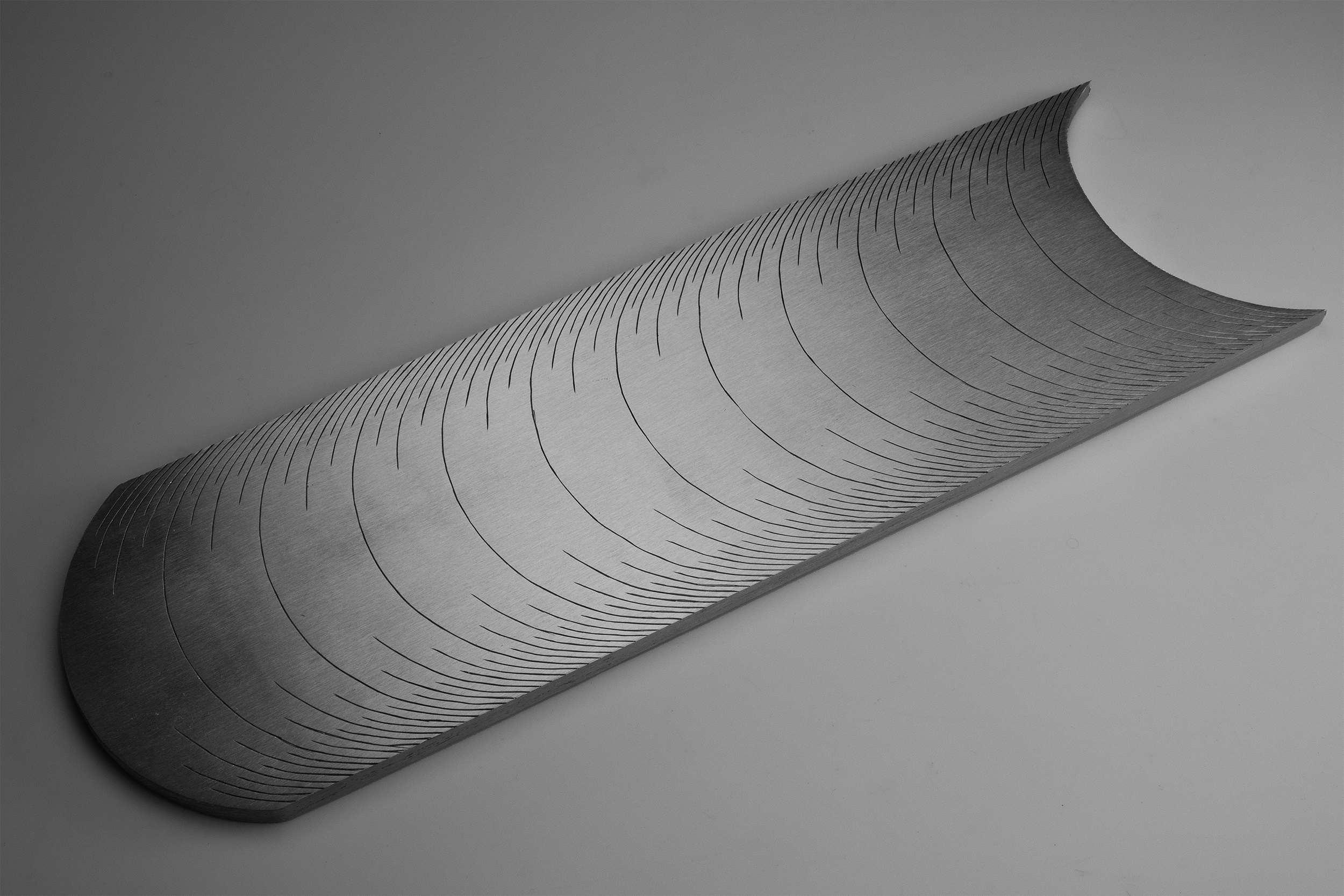 Instrument #334, hand engraved aluminum and ink.