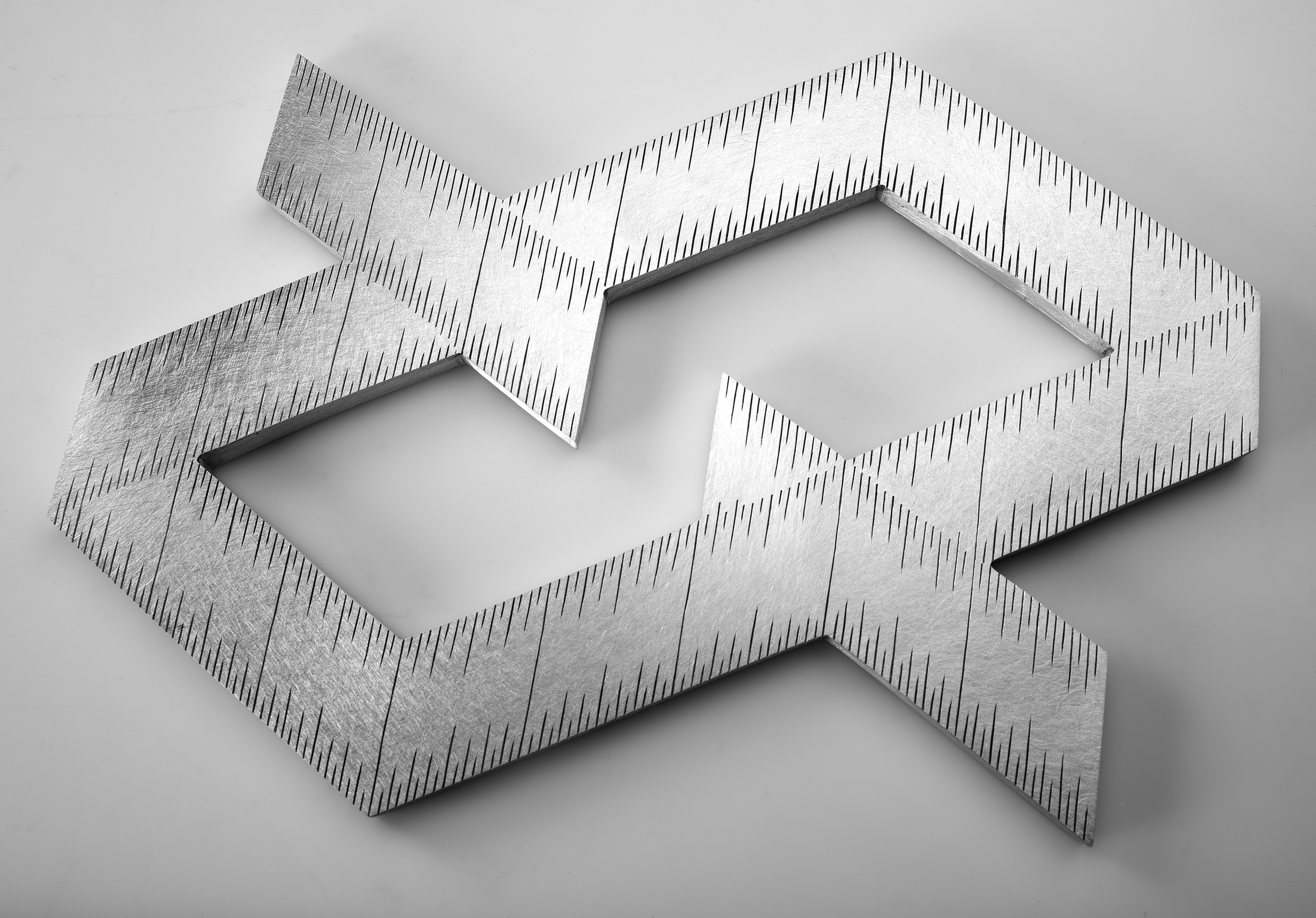 Instrument #337, hand engraved aluminum and ink.