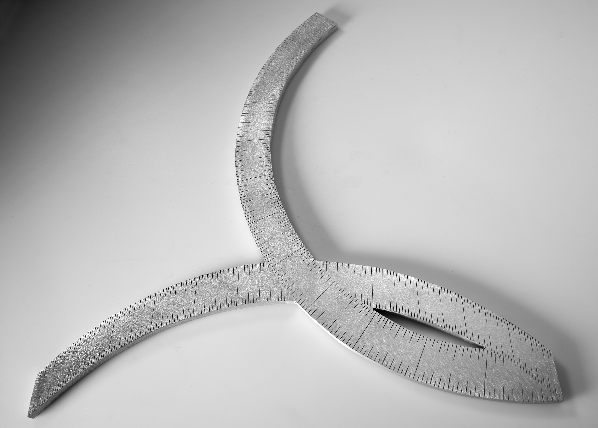 Instrument #338, hand engraved aluminum and ink.